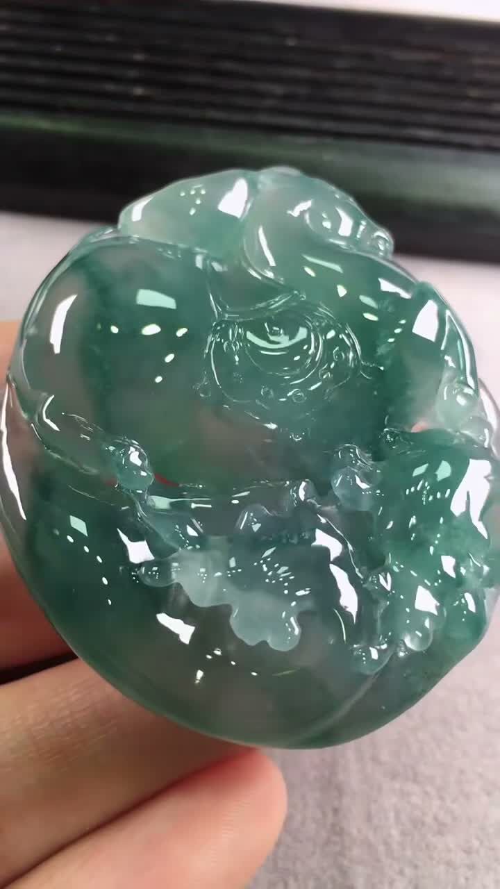 520349 翡翠藍剛飄花唐馬
