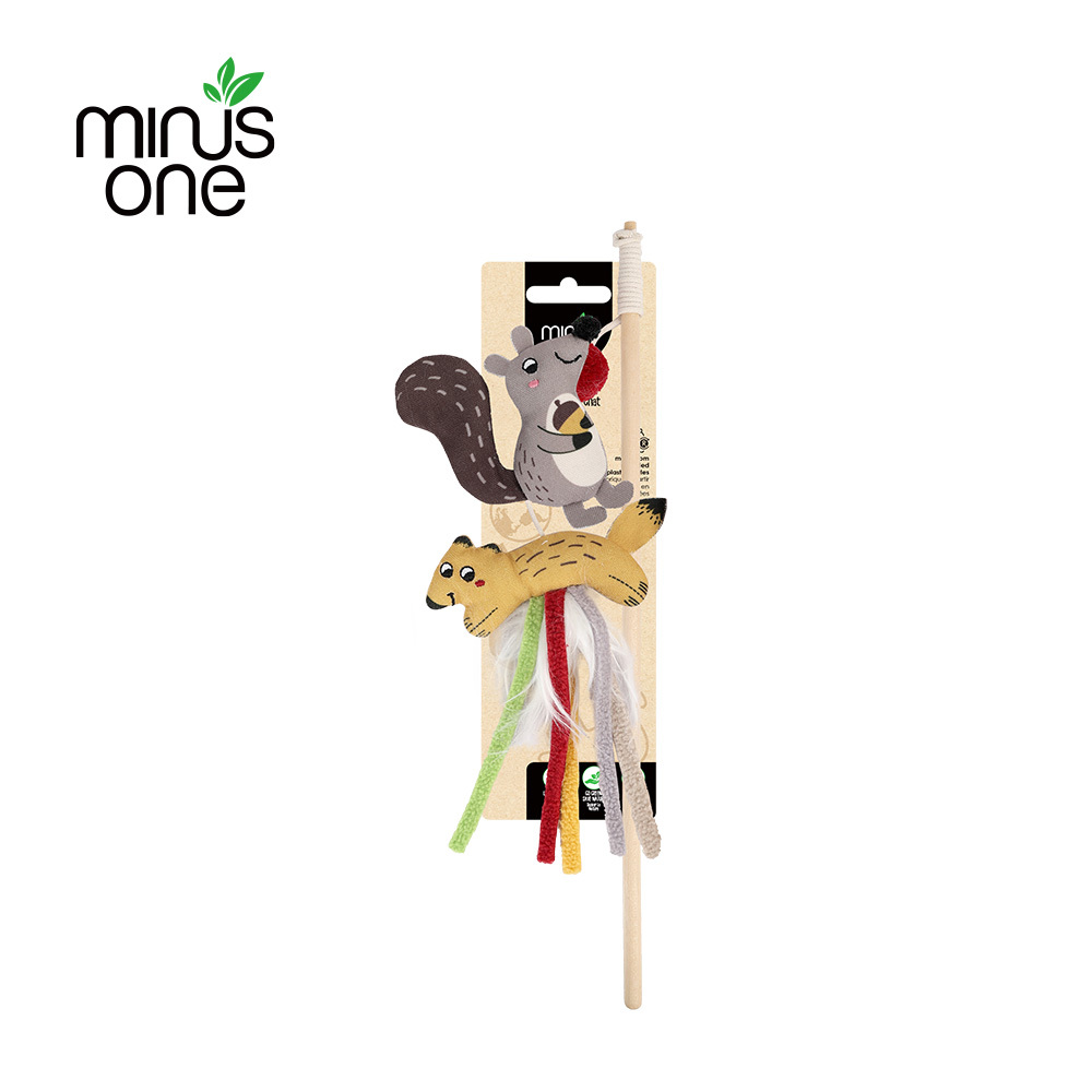 Minus One 邁樂思｜環保棉帆布 - 組合逗貓棒 (狐狸與松鼠)