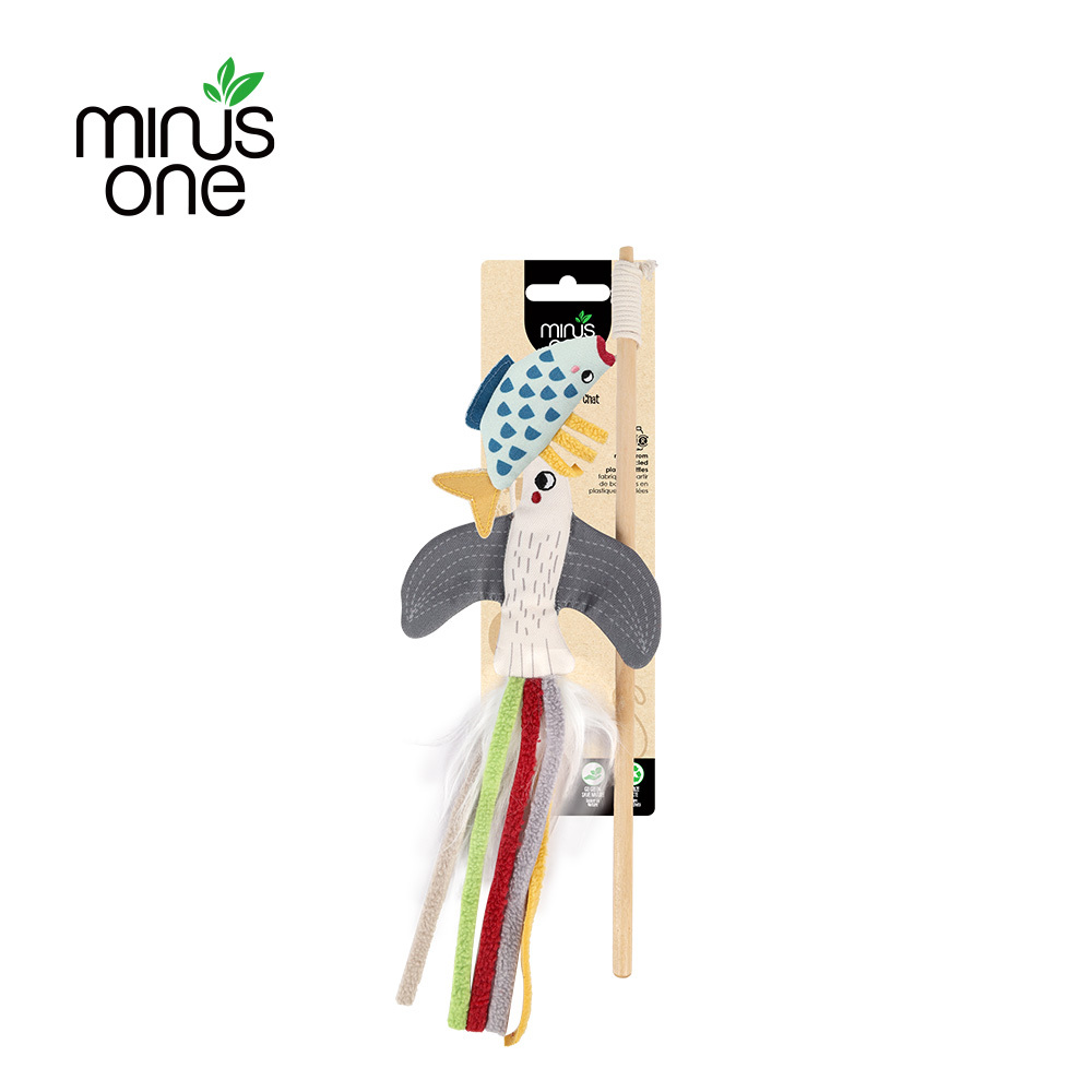 Minus One 邁樂思｜環保棉帆布 - 組合逗貓棒 (海鳥與飛魚)