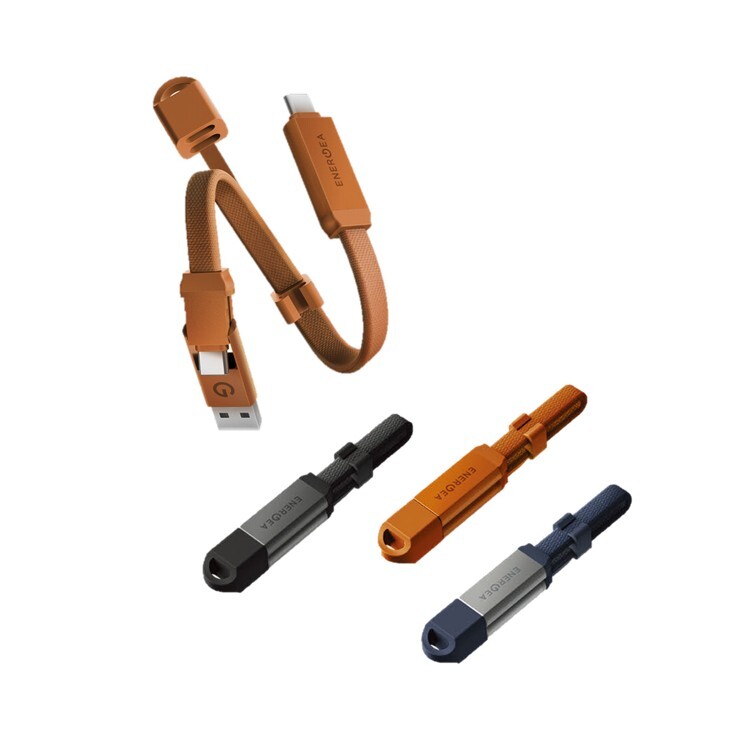 ENERGEA Sheath Key 2-in-1 C To C+A 60W 編織線纜快充傳輸線 (15cm)