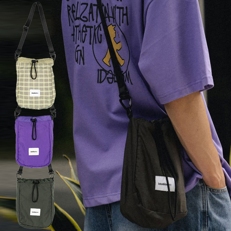 idealism LOGO Shoulder Bag 深灰 紫色 黃色 尼龍 肩背包 側背包 隨身小包【ID26014】