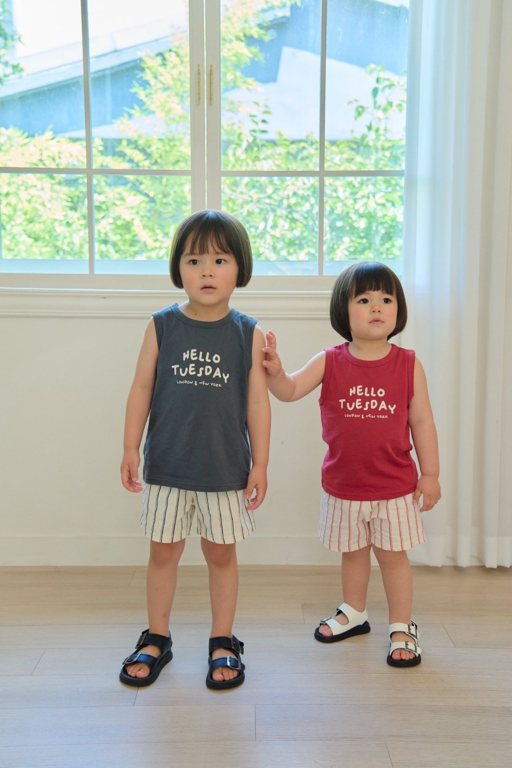 正韓夏DAJOA 兩色TUESDAY條紋褲套裝