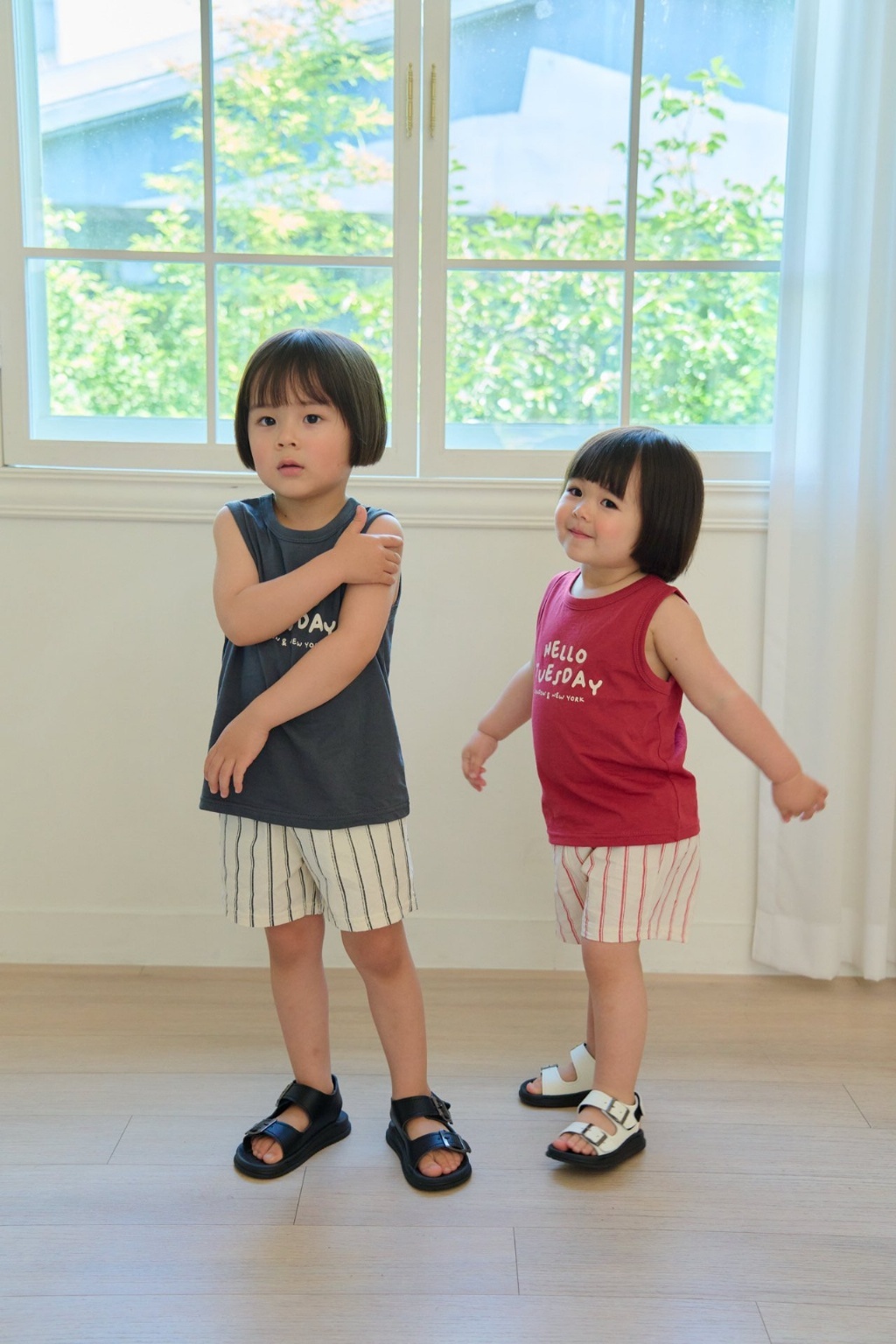 正韓夏DAJOA 兩色TUESDAY條紋褲套裝