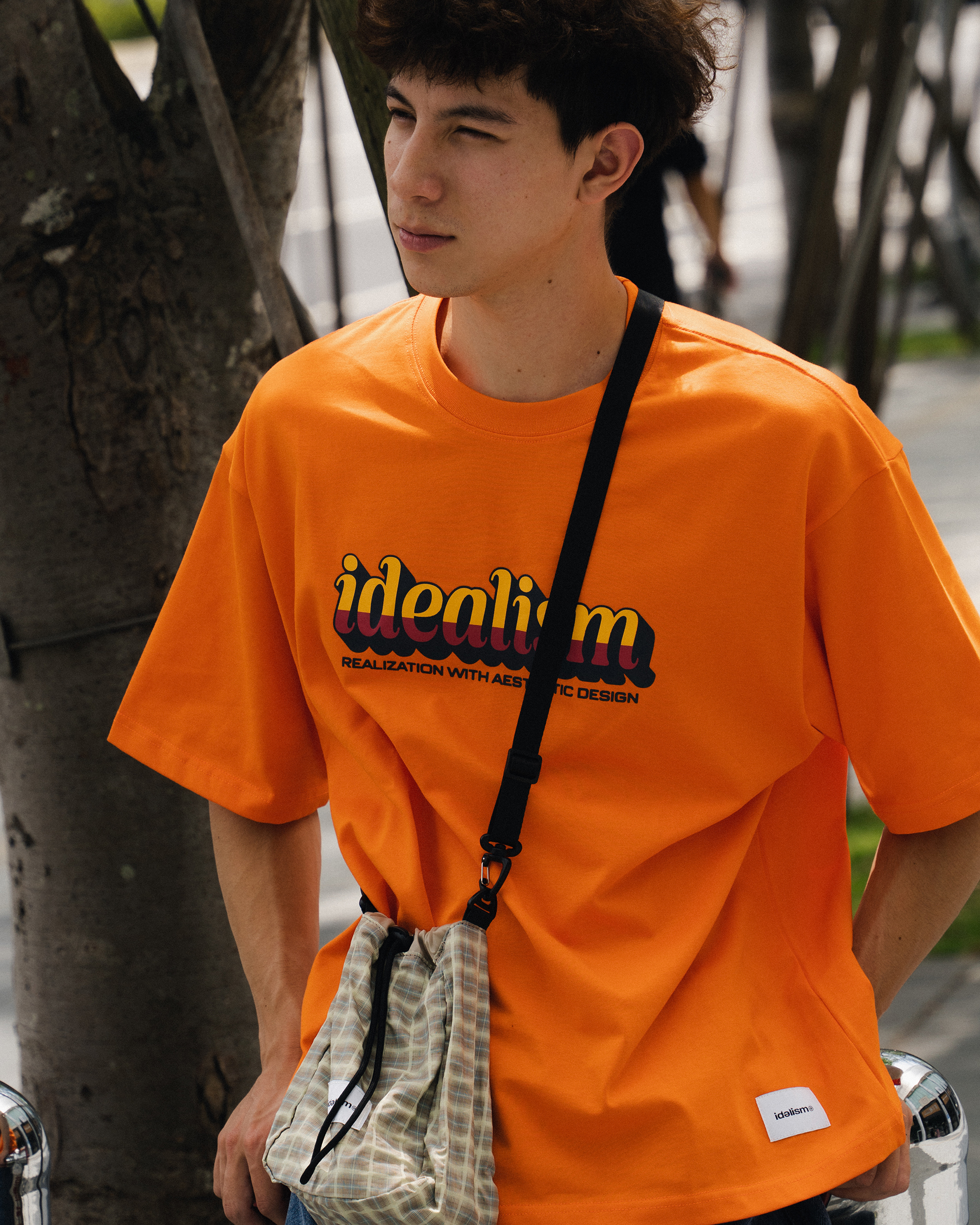 idealism Vibe Tee 橘色 白色 印花 字母 色塊 短上衣 短T【ID26012】