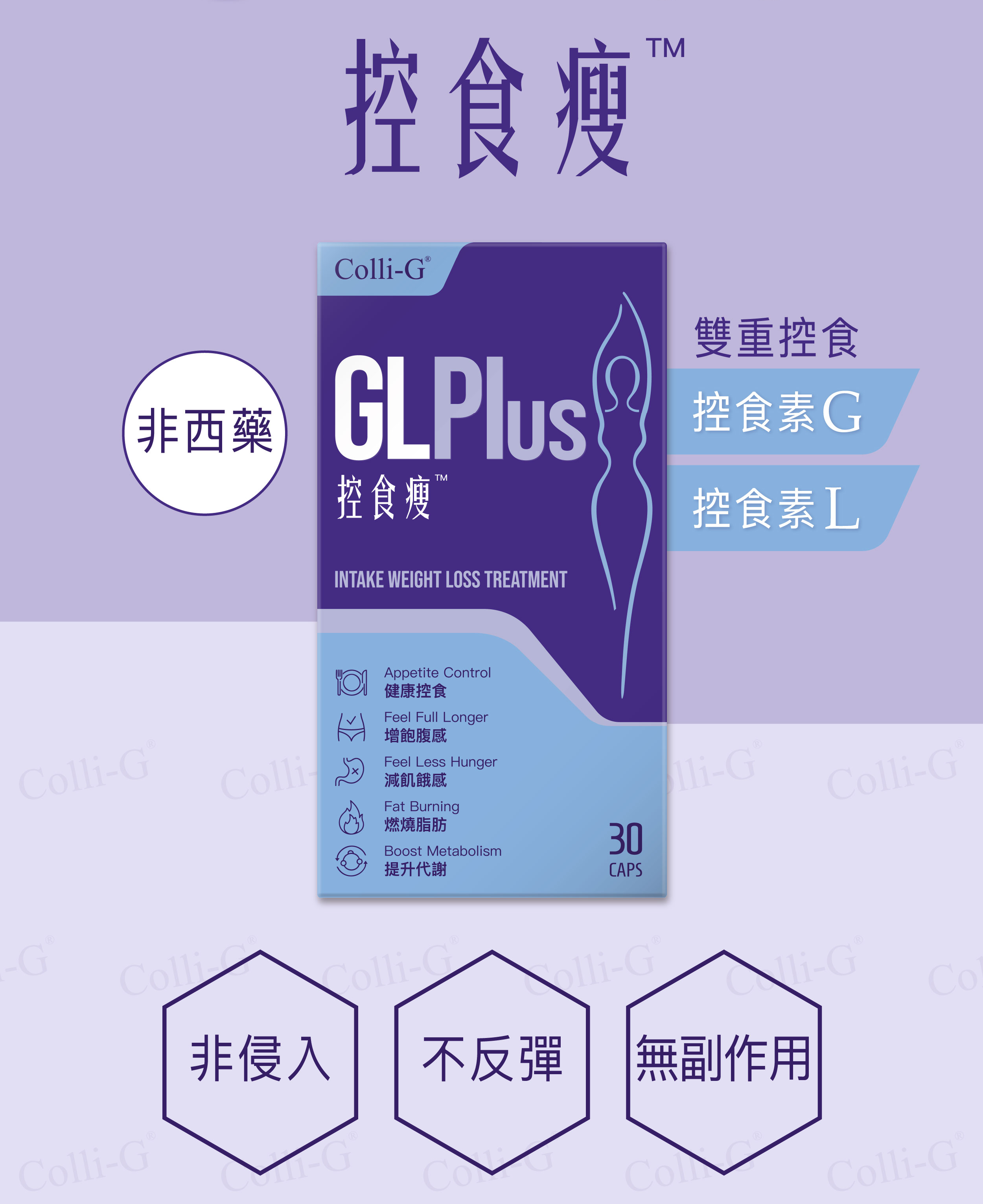 Colli-G   GLPlus控食瘦【正品】 中央肥胖 易胖體質 減重反彈