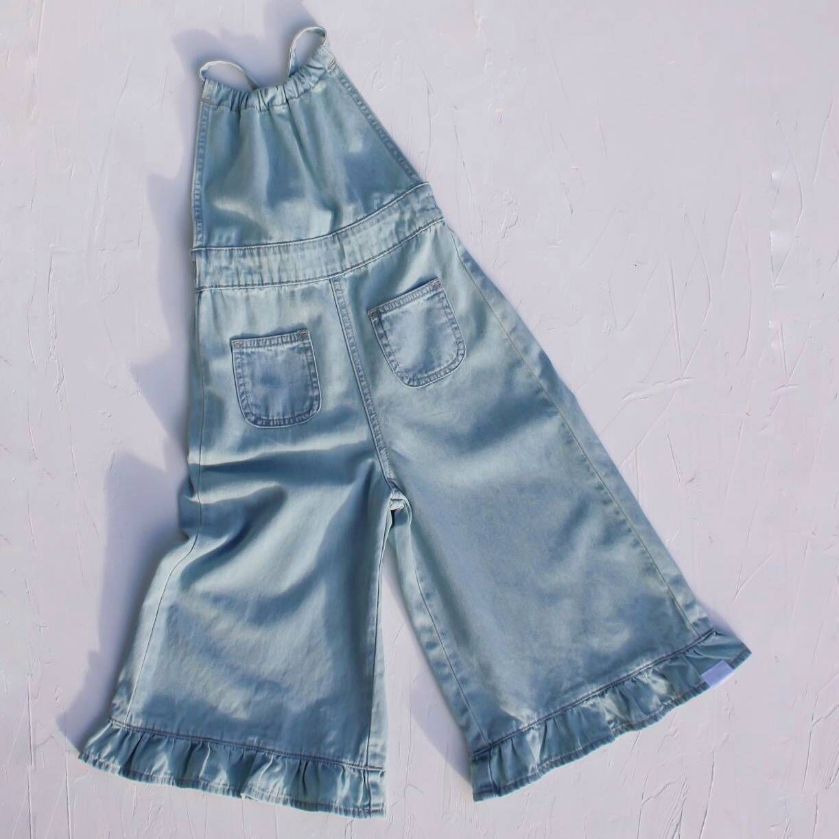 （預購）TWIN COLLECTIVE KIDS  荷葉下襬綁帶吊帶連身褲 FRILLY JANE JUMPSUIT - BLUE HEAVEN