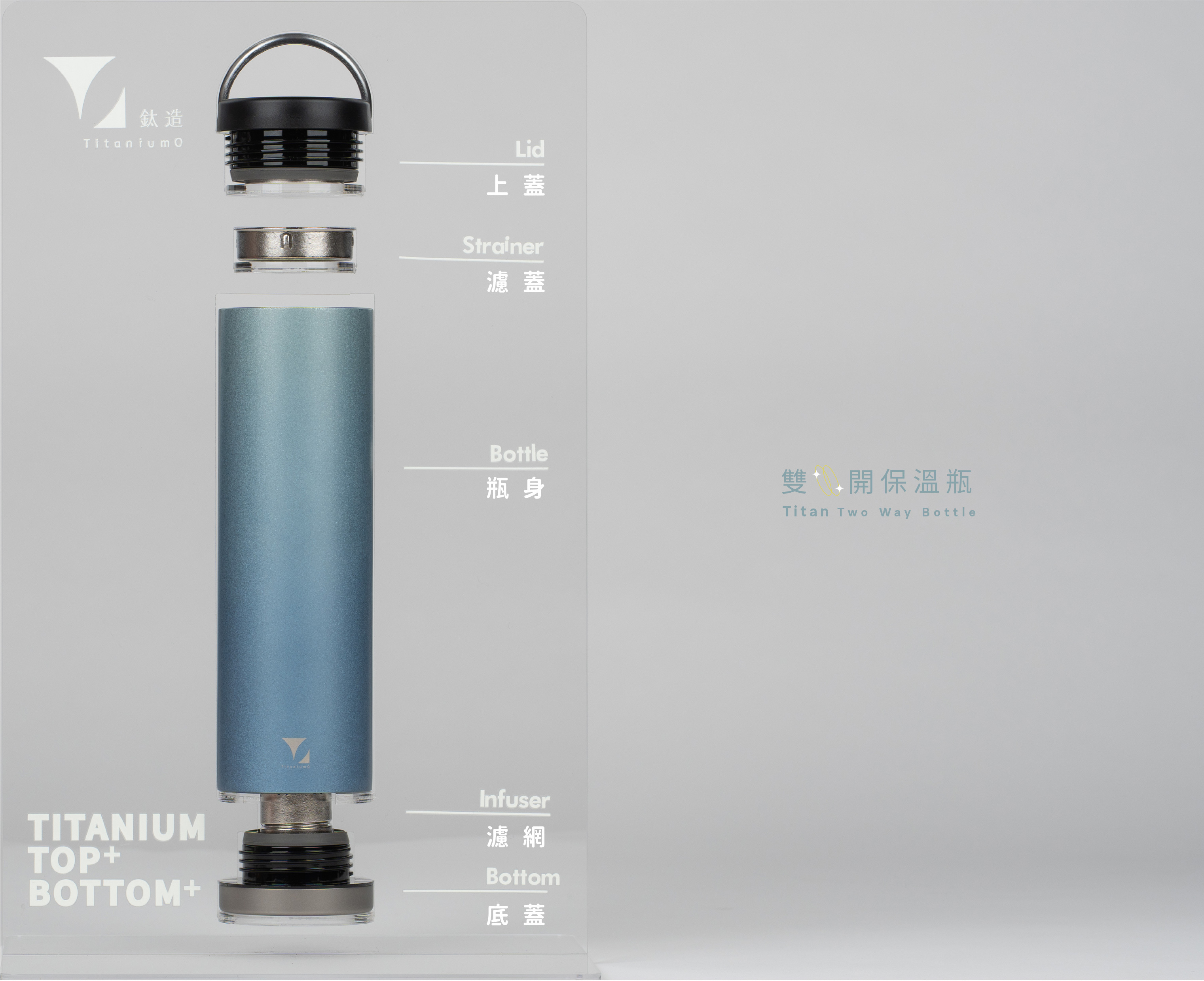鈦造雙開瓶｜鈦色暈彩系列｜水嵐