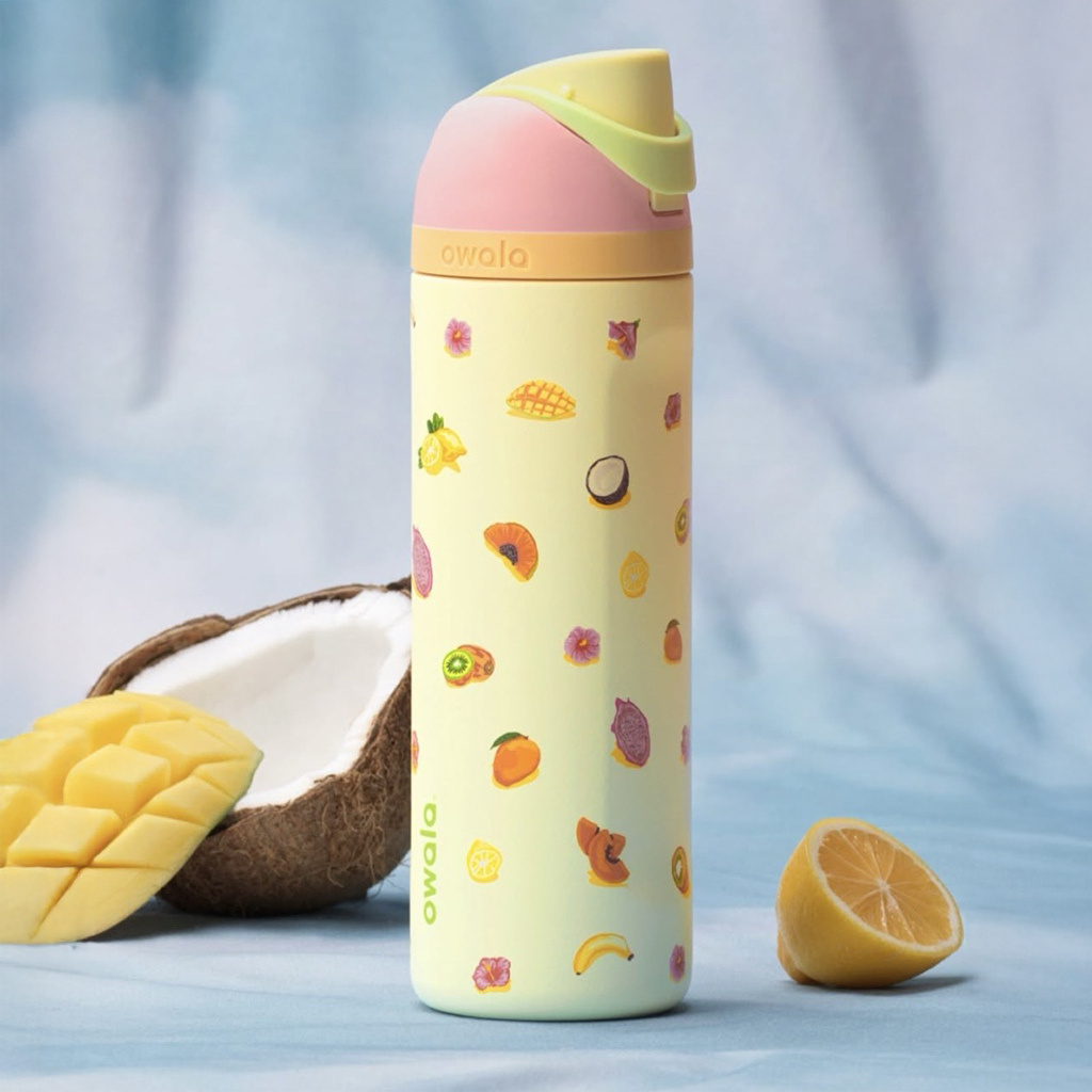🇺🇸 OWALA FreeSip Stainless Steel Water Bottle "Juice Ripe" 生日派對系列 熱帶水果 不鏽鋼保溫杯 直飲杯 吸管杯 24oz 710ml / 預購