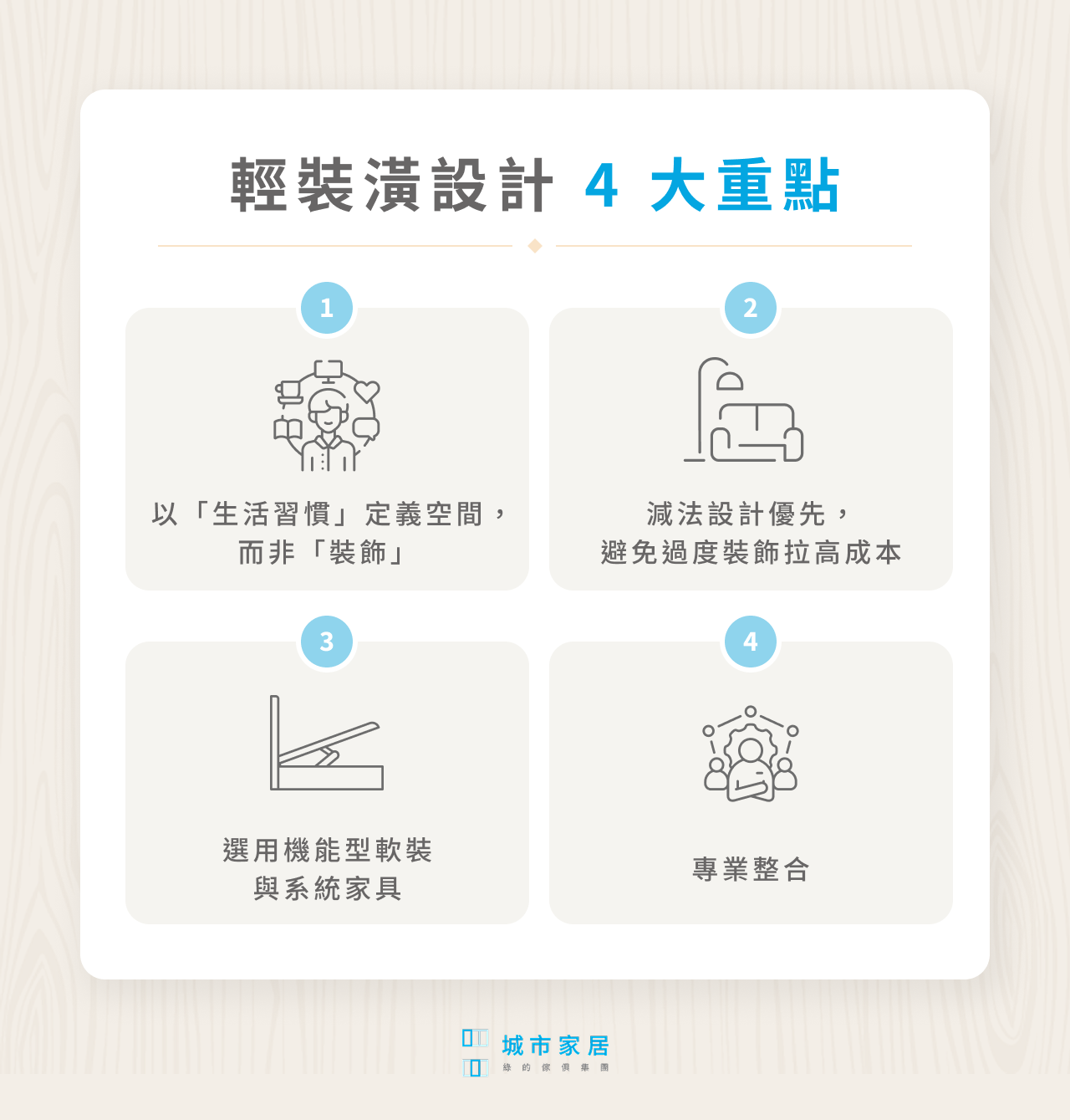 輕裝潢設計 4 大重點