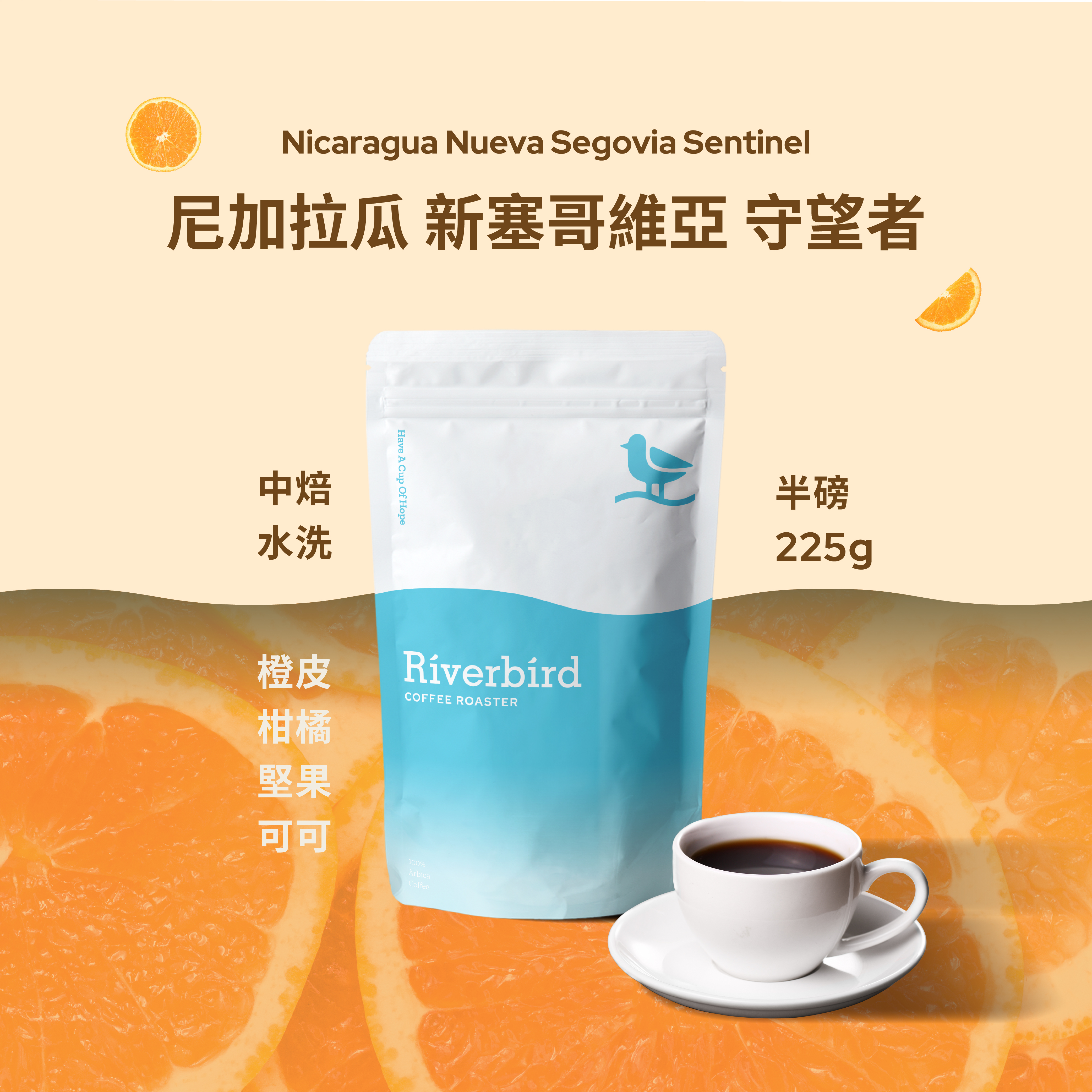 【Riverbird】《225g》尼加拉瓜 新塞哥維亞 守望者 中焙/水洗