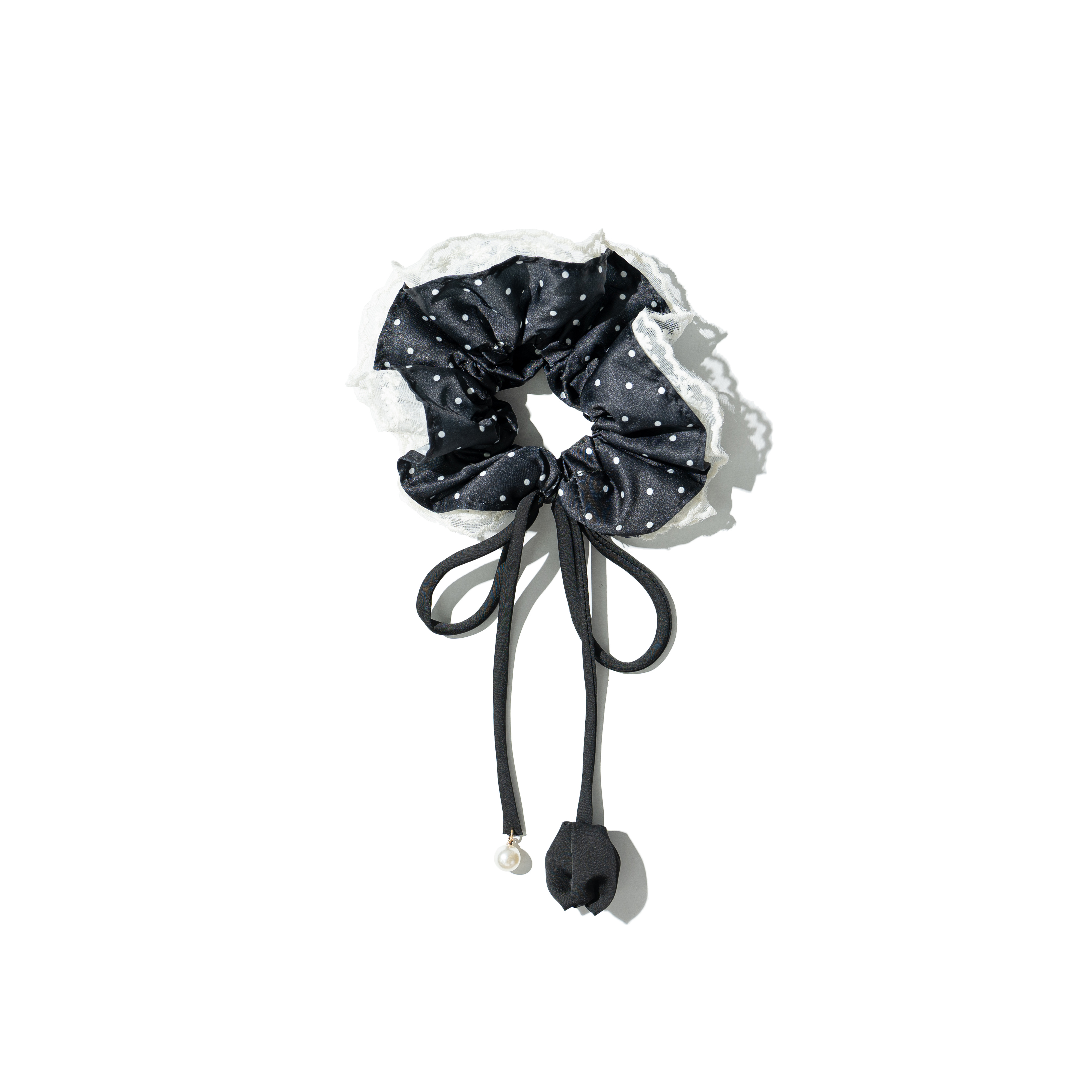 Lace Polka Dot Scrunchie 波點蕾絲 綁帶髮圈 [M00]