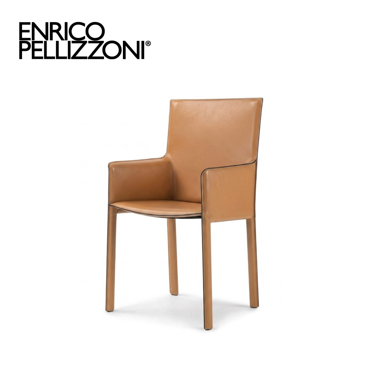 Enrico Pellizzoni｜PASQUALINA 全皮革包覆餐椅