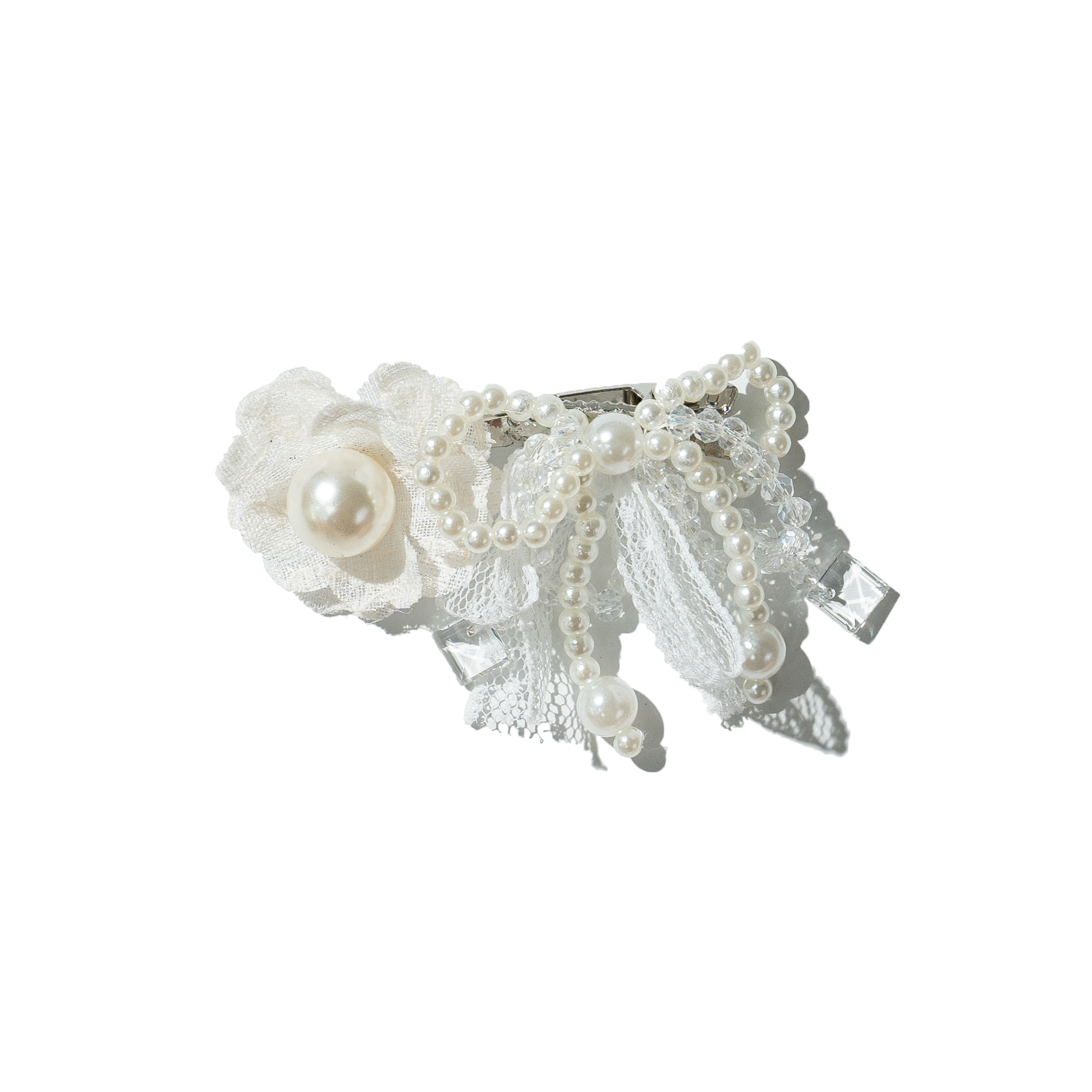 Pearl Bow Lace Hair Clip 珍珠蝴蝶結 蕾絲髮夾 [M3]
