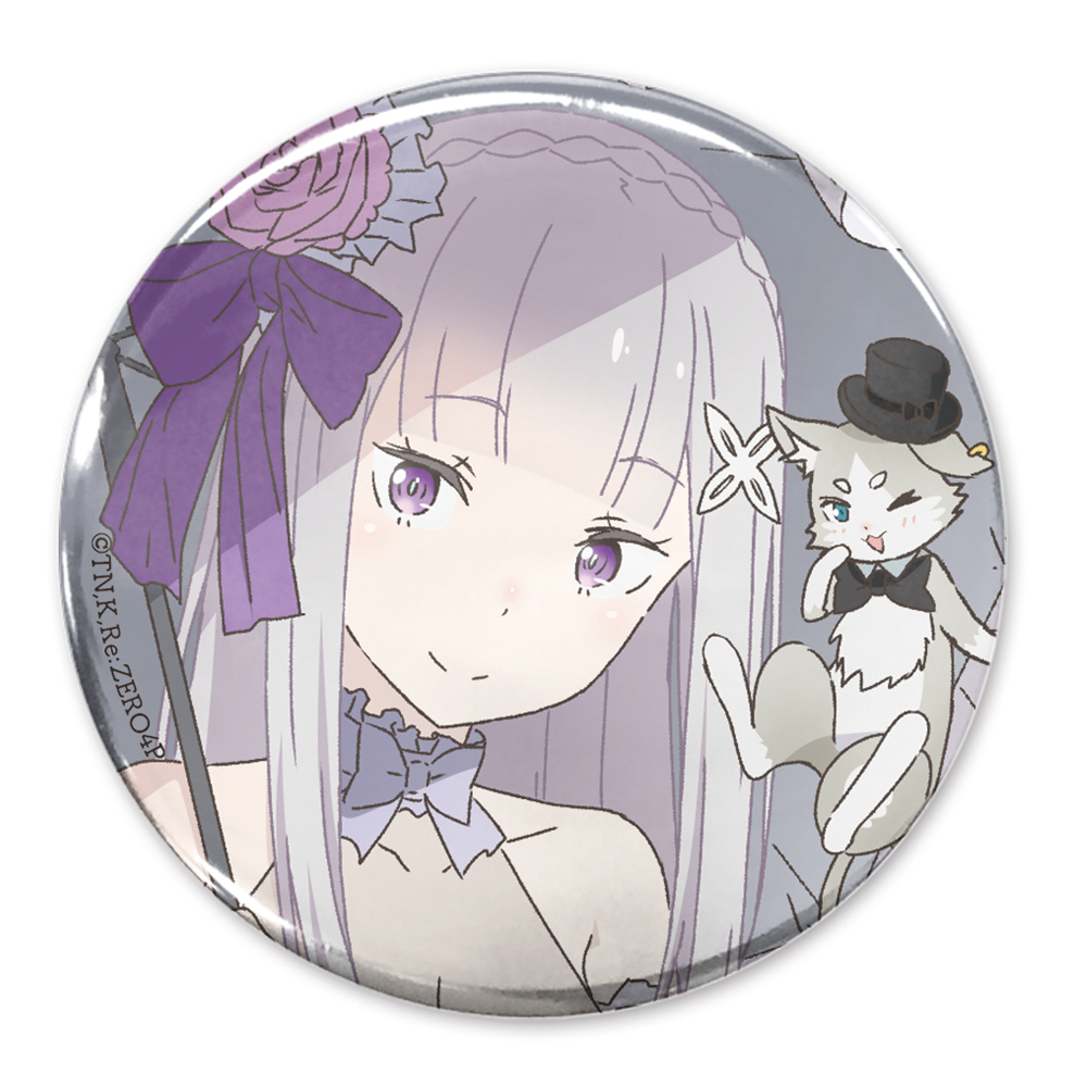 描き下ろし ｴﾐﾘｱ&ﾊﾟｯｸ 65mm缶ﾊﾞｯｼﾞ ﾊﾟｰﾃｨｰﾄﾞﾚｽver. COSPA 062226