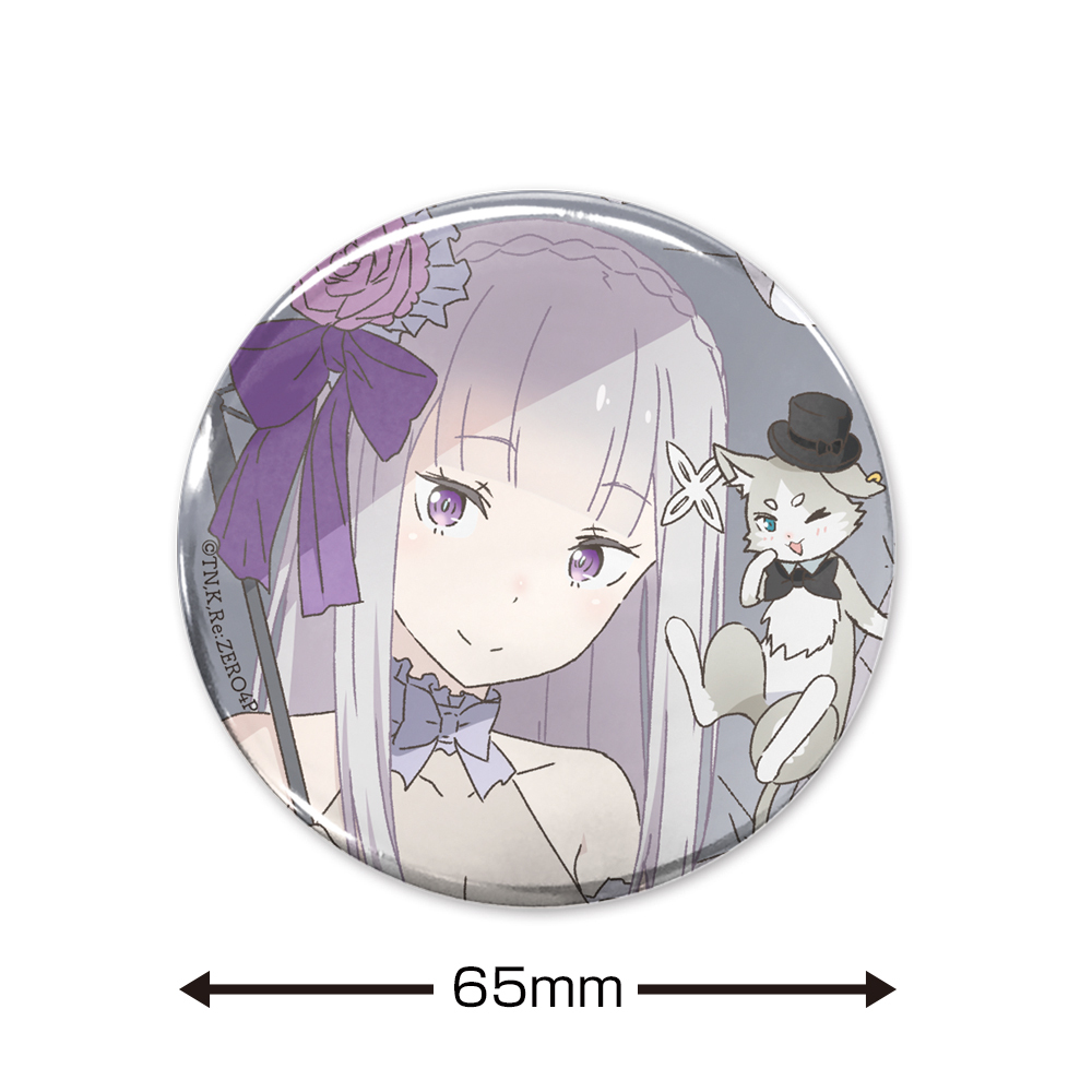 描き下ろし ｴﾐﾘｱ&ﾊﾟｯｸ 65mm缶ﾊﾞｯｼﾞ ﾊﾟｰﾃｨｰﾄﾞﾚｽver. COSPA 062226