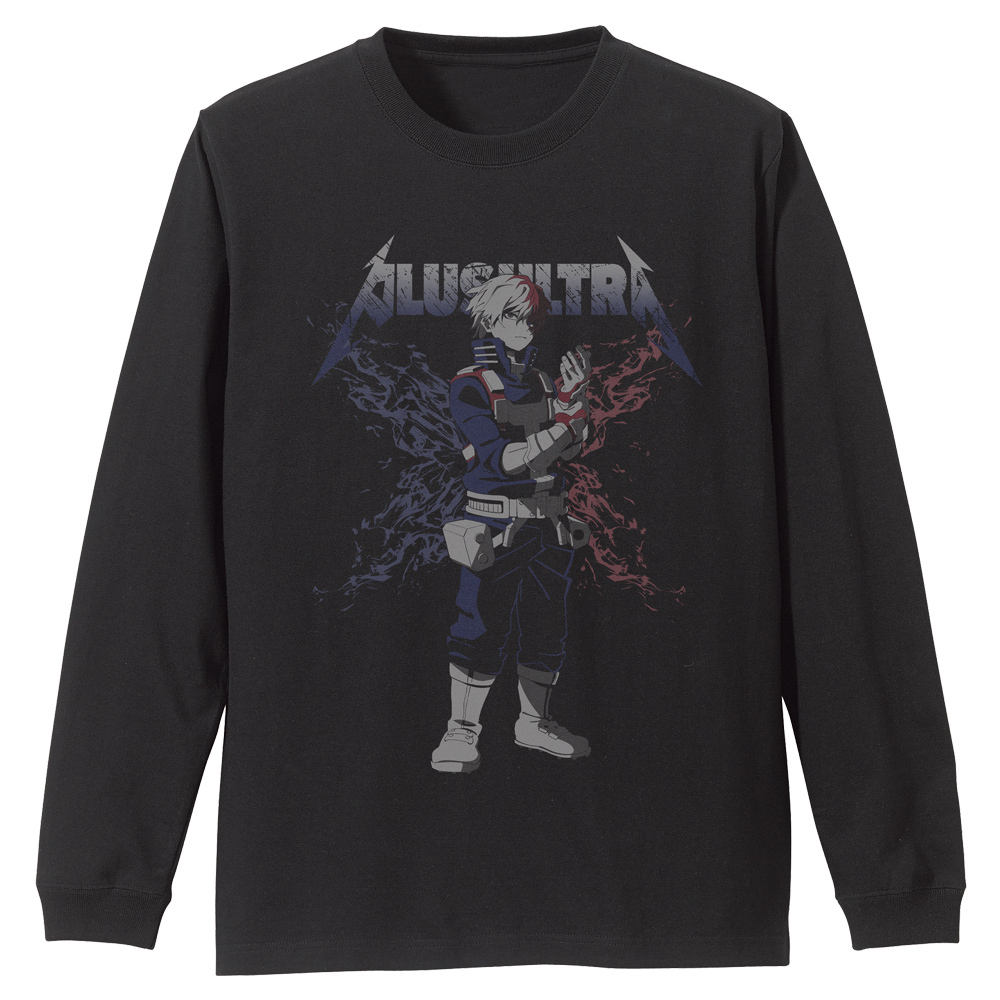 轟焦凍 袖ﾘﾌﾞﾛﾝｸﾞｽﾘｰﾌﾞTｼｬﾂ/BLACK COSPA 062226