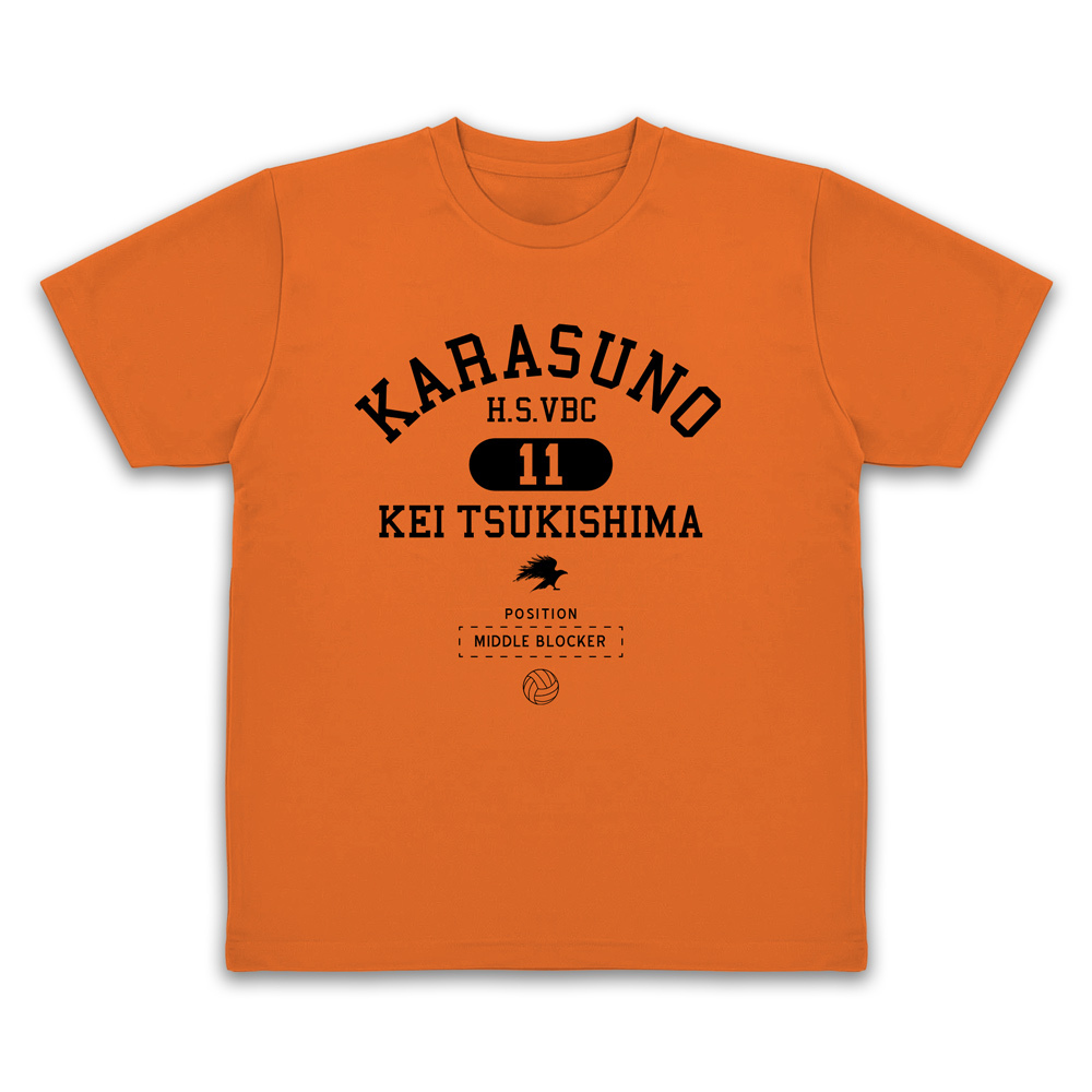 月島 蛍 ｶﾚｯｼﾞ ﾄﾞﾗｲTｼｬﾂ/BLACK COSPA 062226