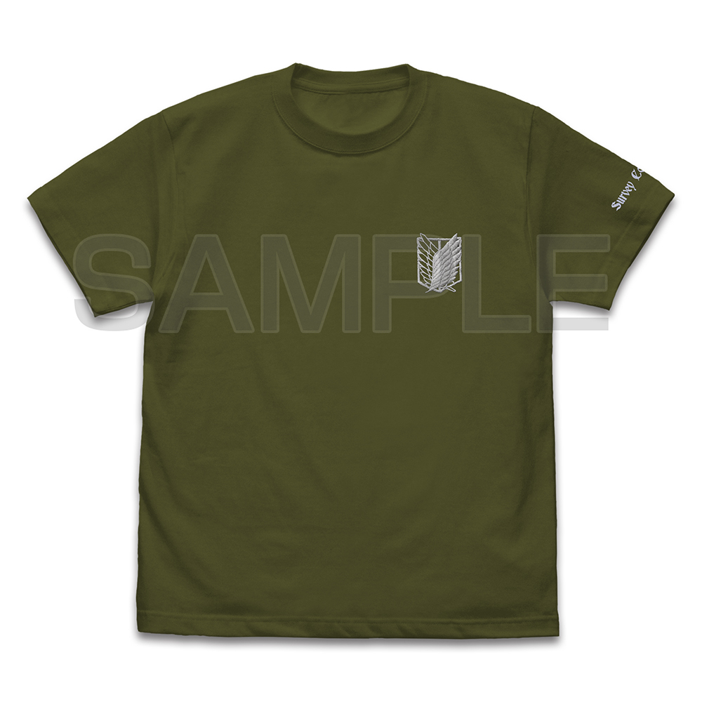 調査兵団 ﾜﾝﾎﾟｲﾝﾄ刺繍Tｼｬﾂ/BLACK COSPA 062226