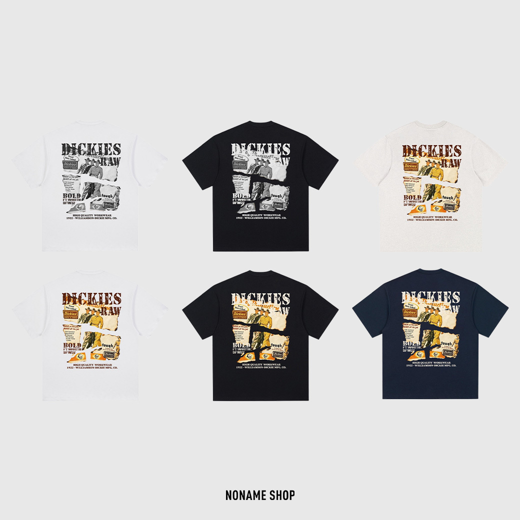 DICKIES 破碎 做舊海報 美式 復古 街頭 短袖 六色 (男/女同款)
