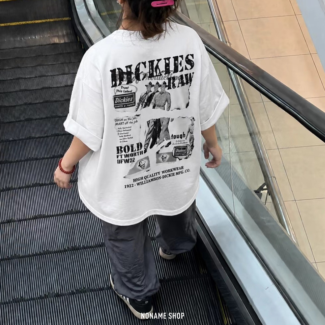 DICKIES 破碎 做舊海報 美式 復古 街頭 短袖 六色 (男/女同款)