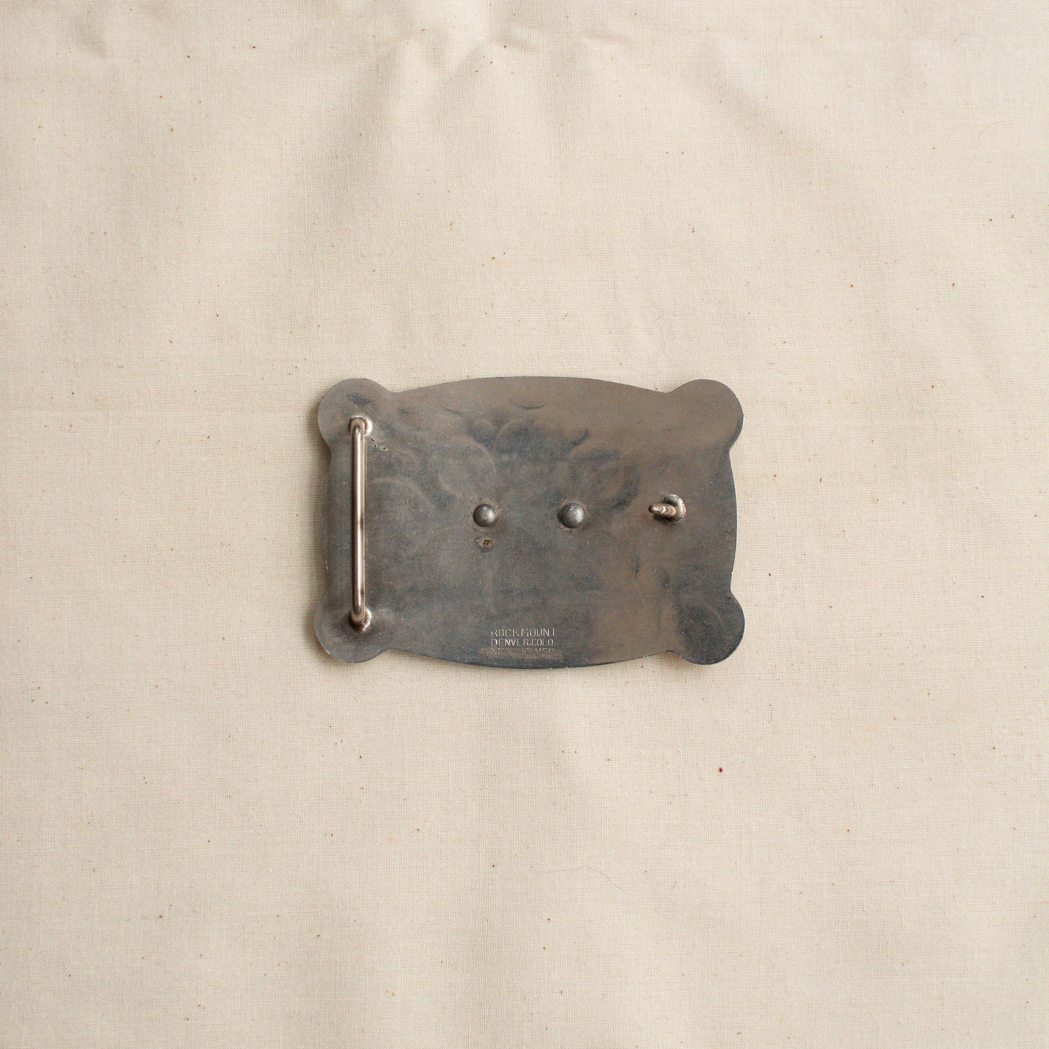 NATIVE AMERICAN NICKEL BUCKLE 美國 原住民 松石 銀色 西部 皮帶扣