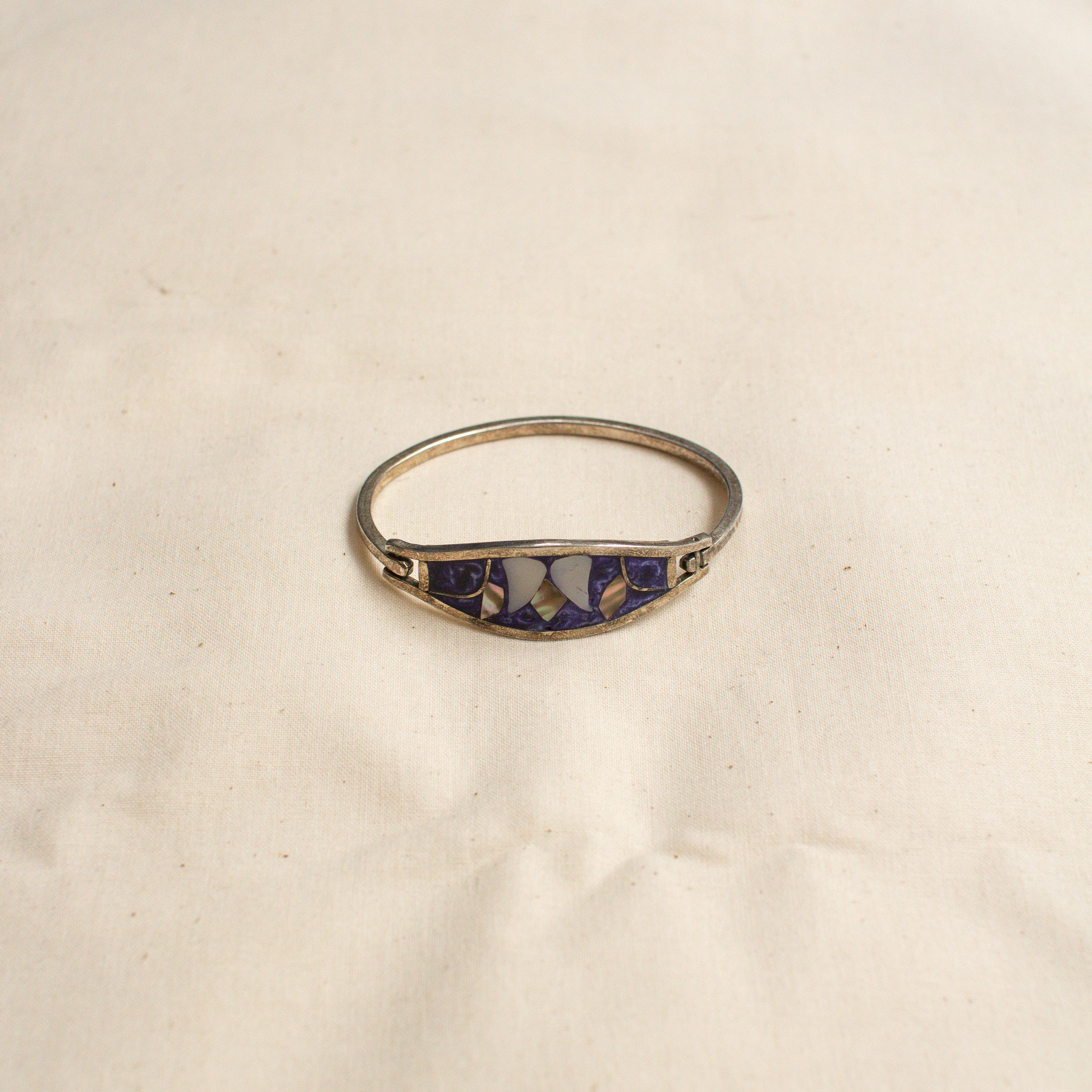 MEXICO ALPACA SHELL BANGLE 墨西哥 手工 貝殼 手環 B