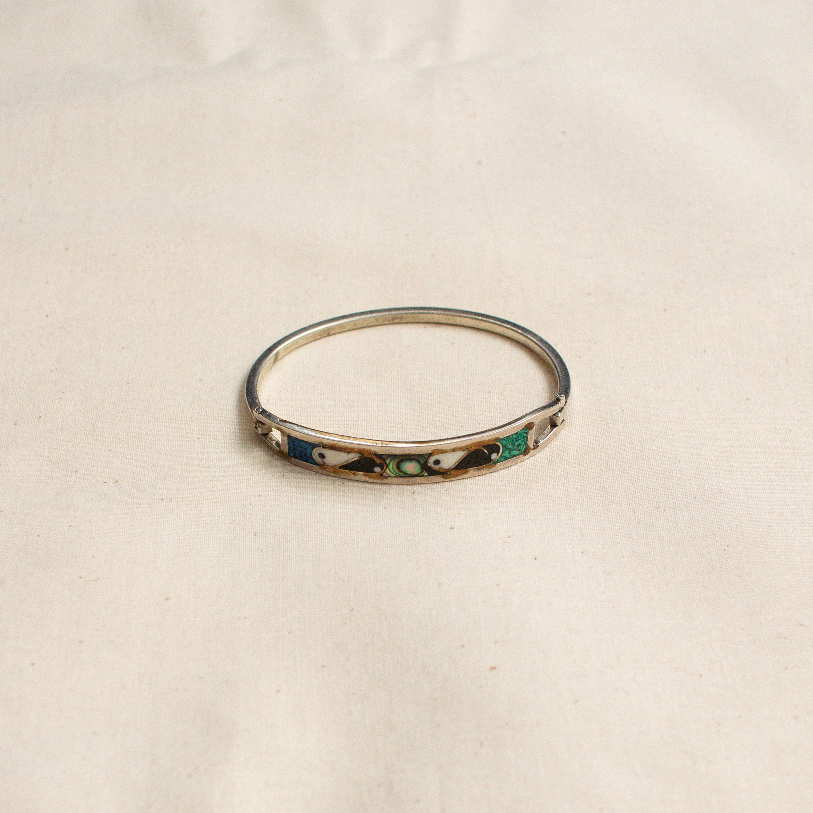 MEXICO ALPACA SHELL BANGLE 墨西哥 手工 貝殼 手環 E