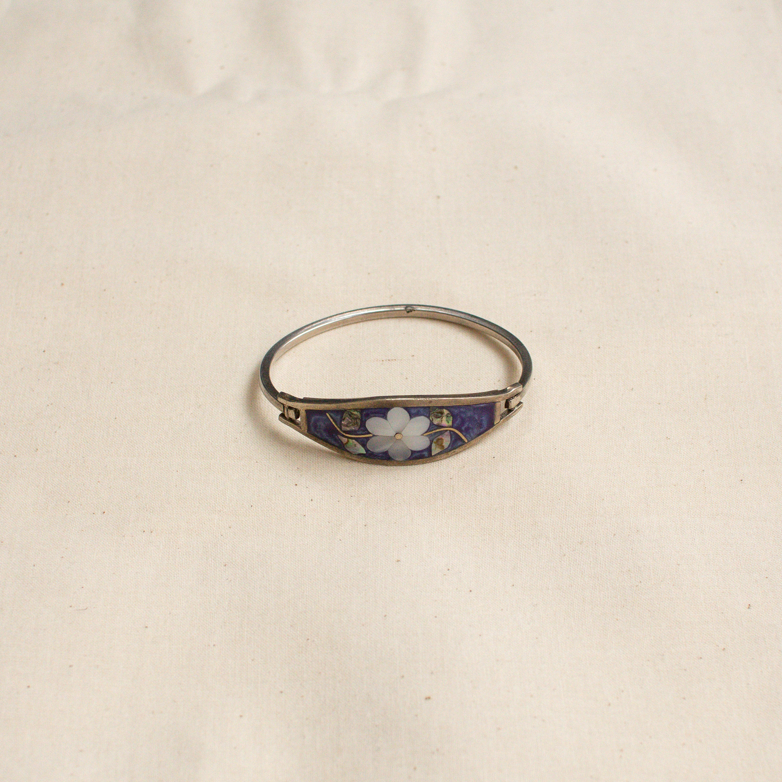 MEXICO ALPACA SHELL BANGLE 墨西哥 手工 貝殼 手環 F