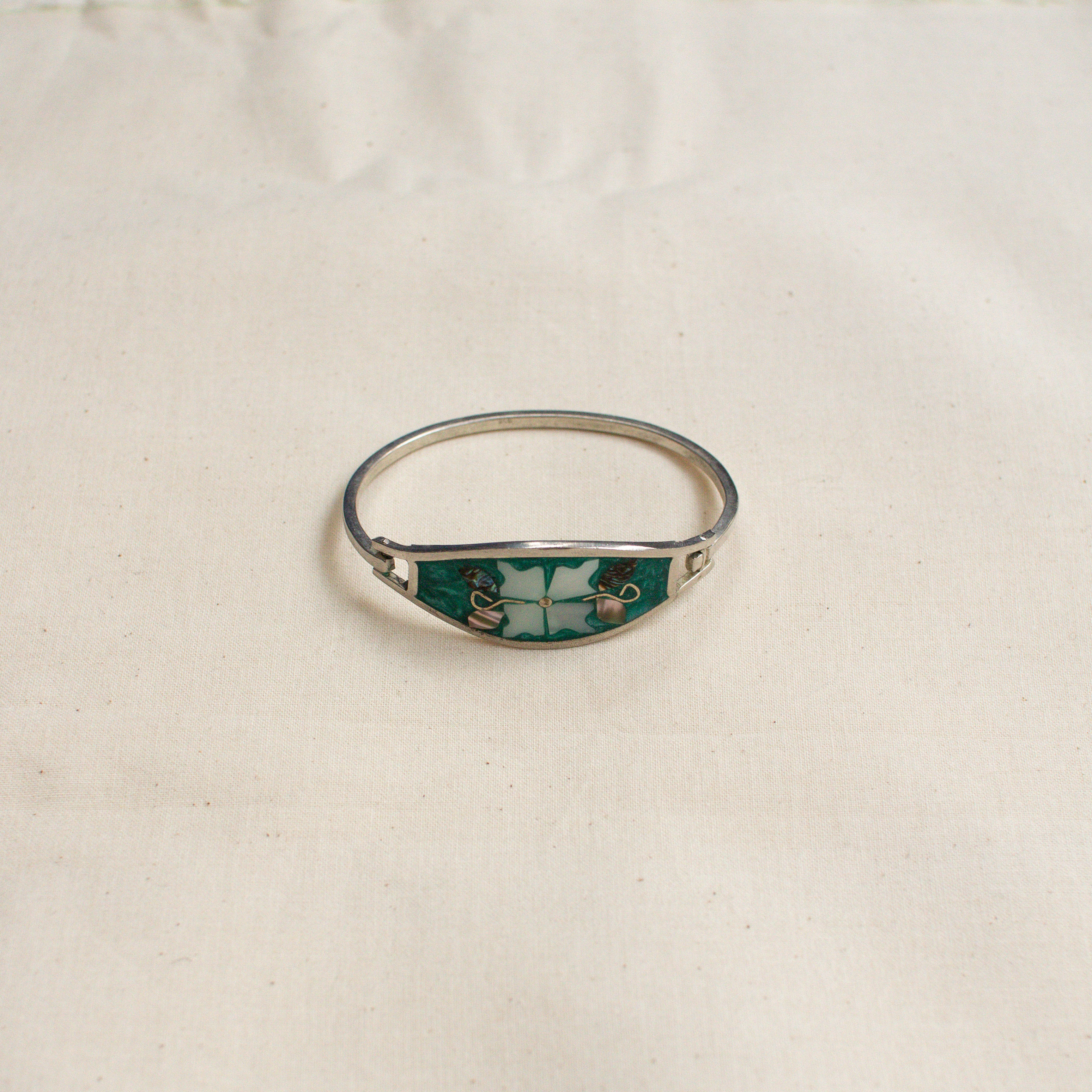 MEXICO ALPACA SHELL BANGLE 墨西哥 手工 貝殼 手環 H