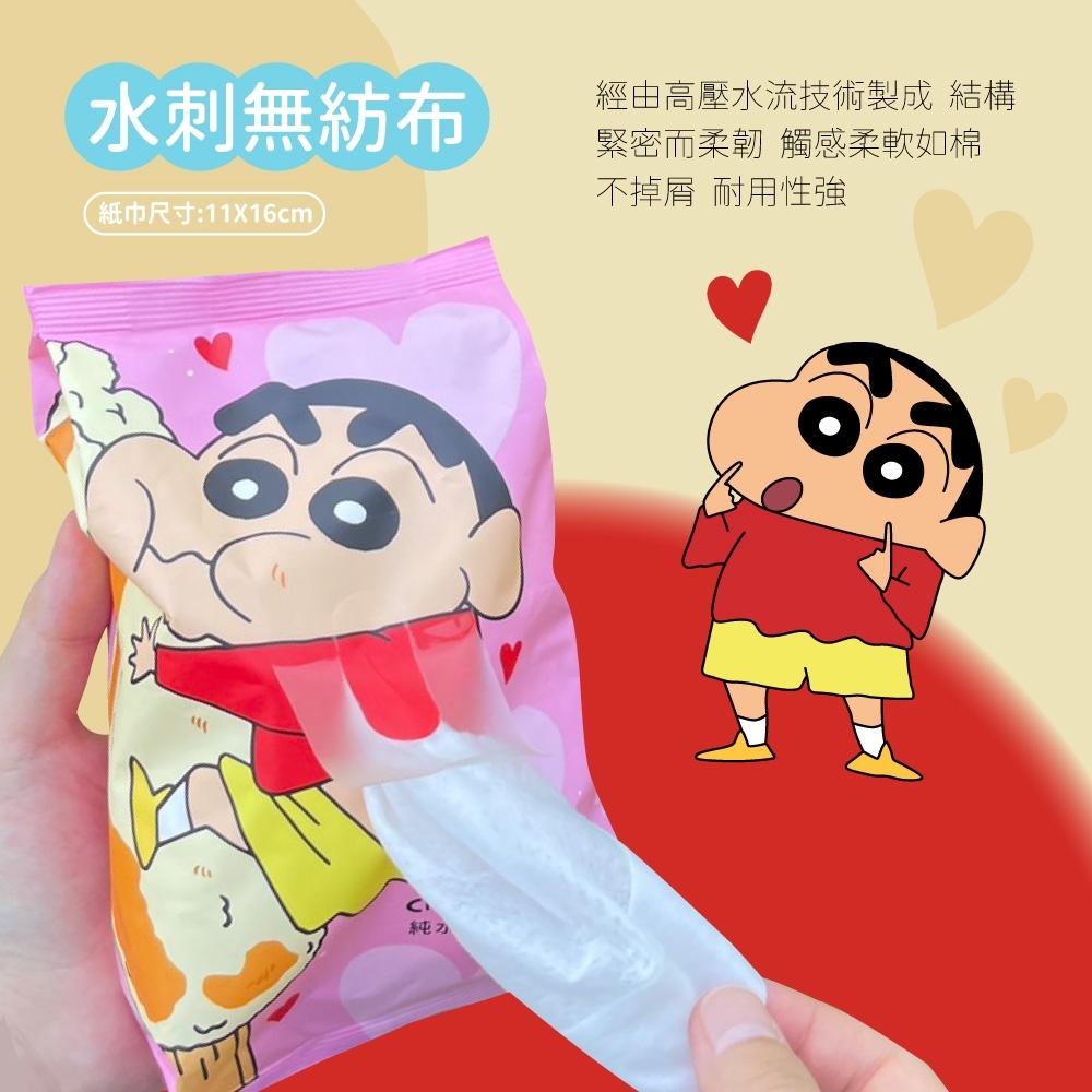 蠟筆小新 純水濕紙巾80抽(貪吃小新款)