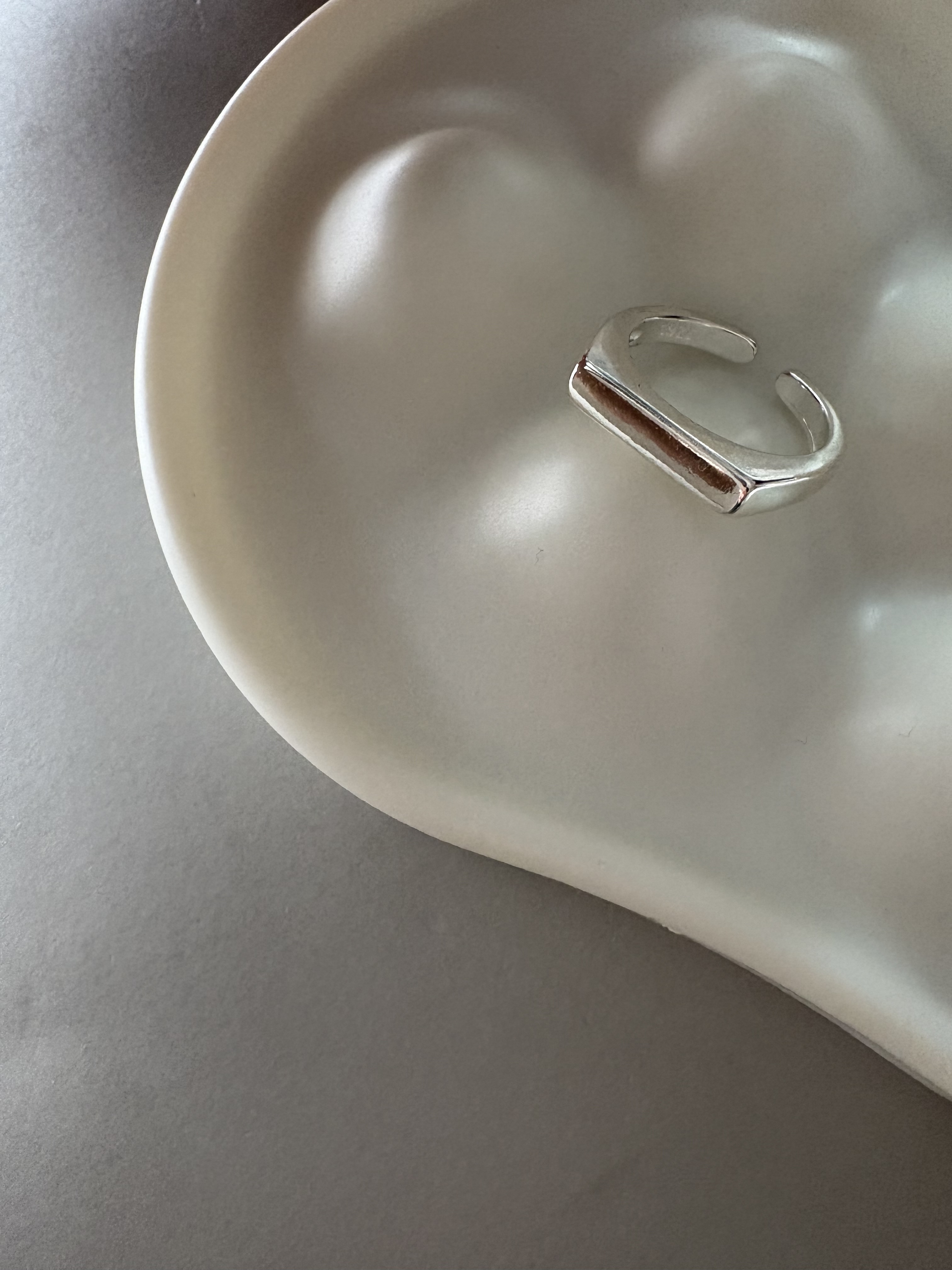 silver square ring