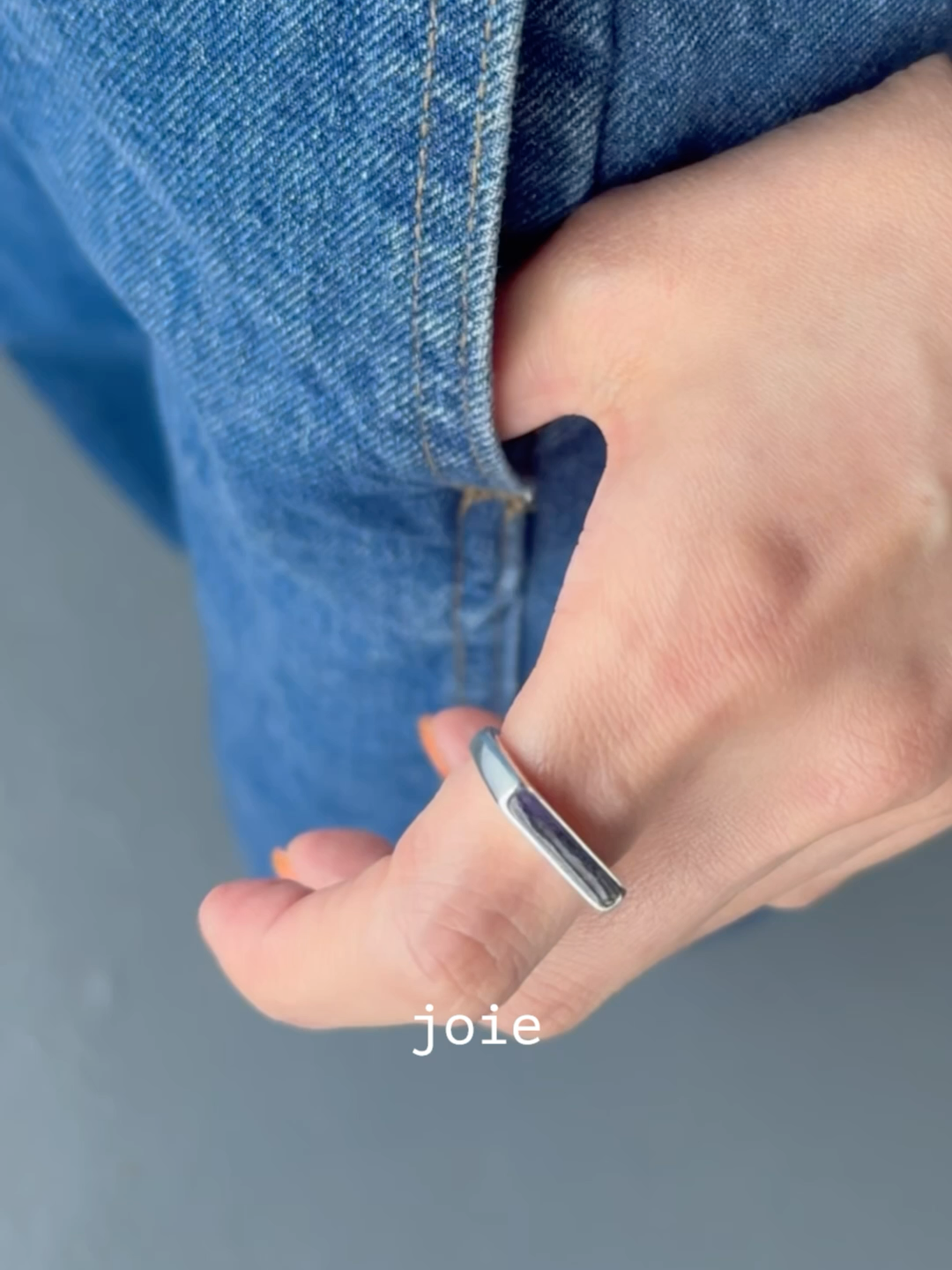 silver square ring