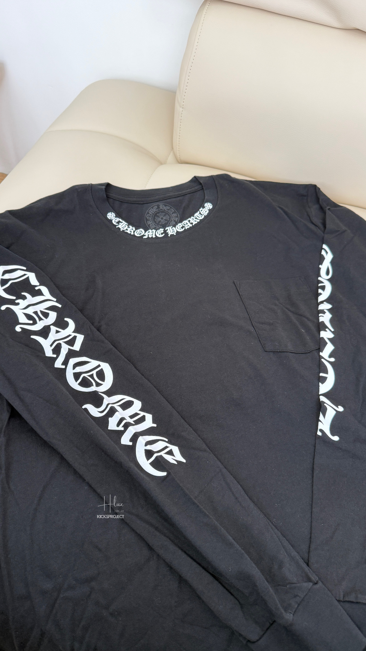 Chrome hearts long tee crew pocket