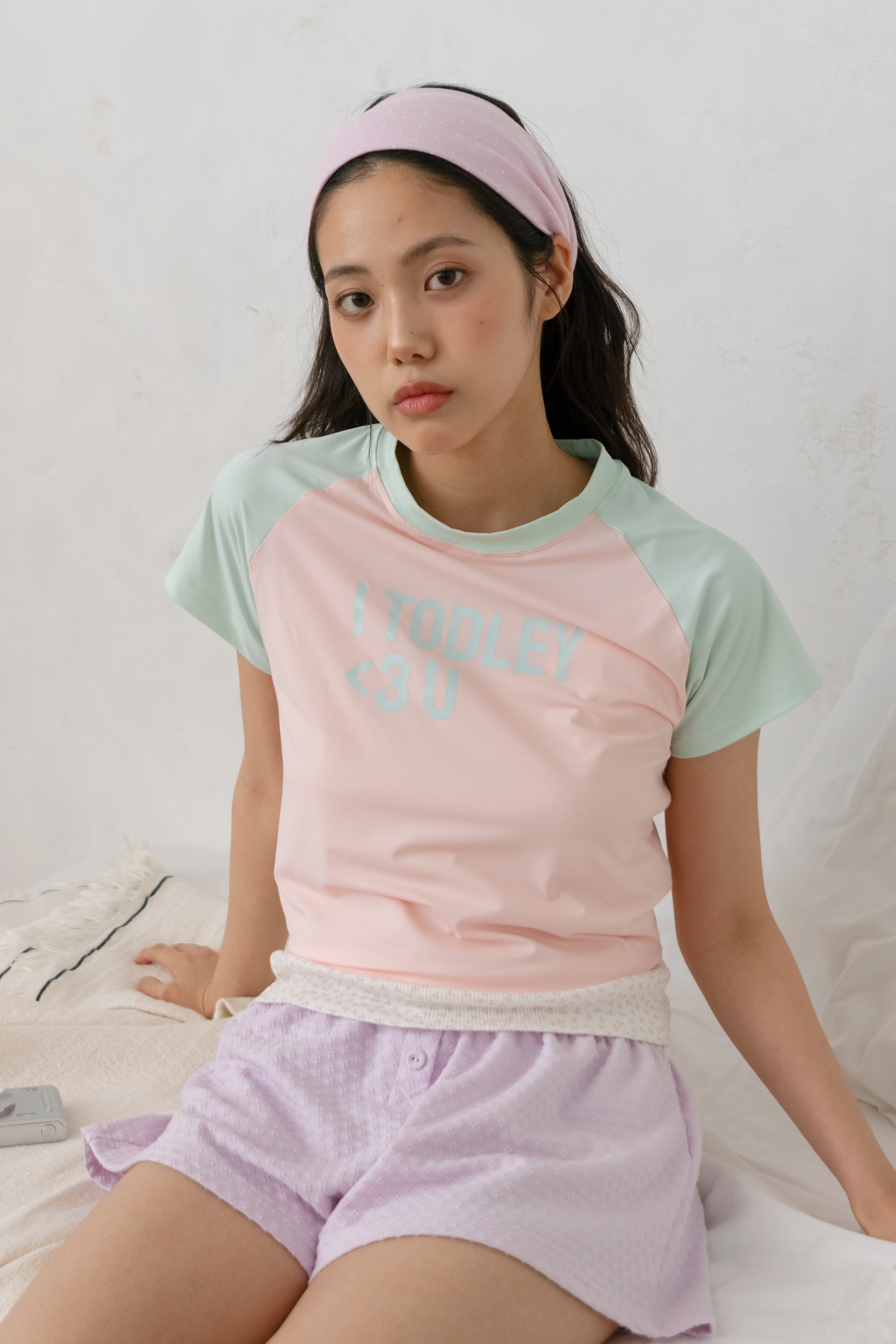 高級涼感T-Shirt (薄荷粉)