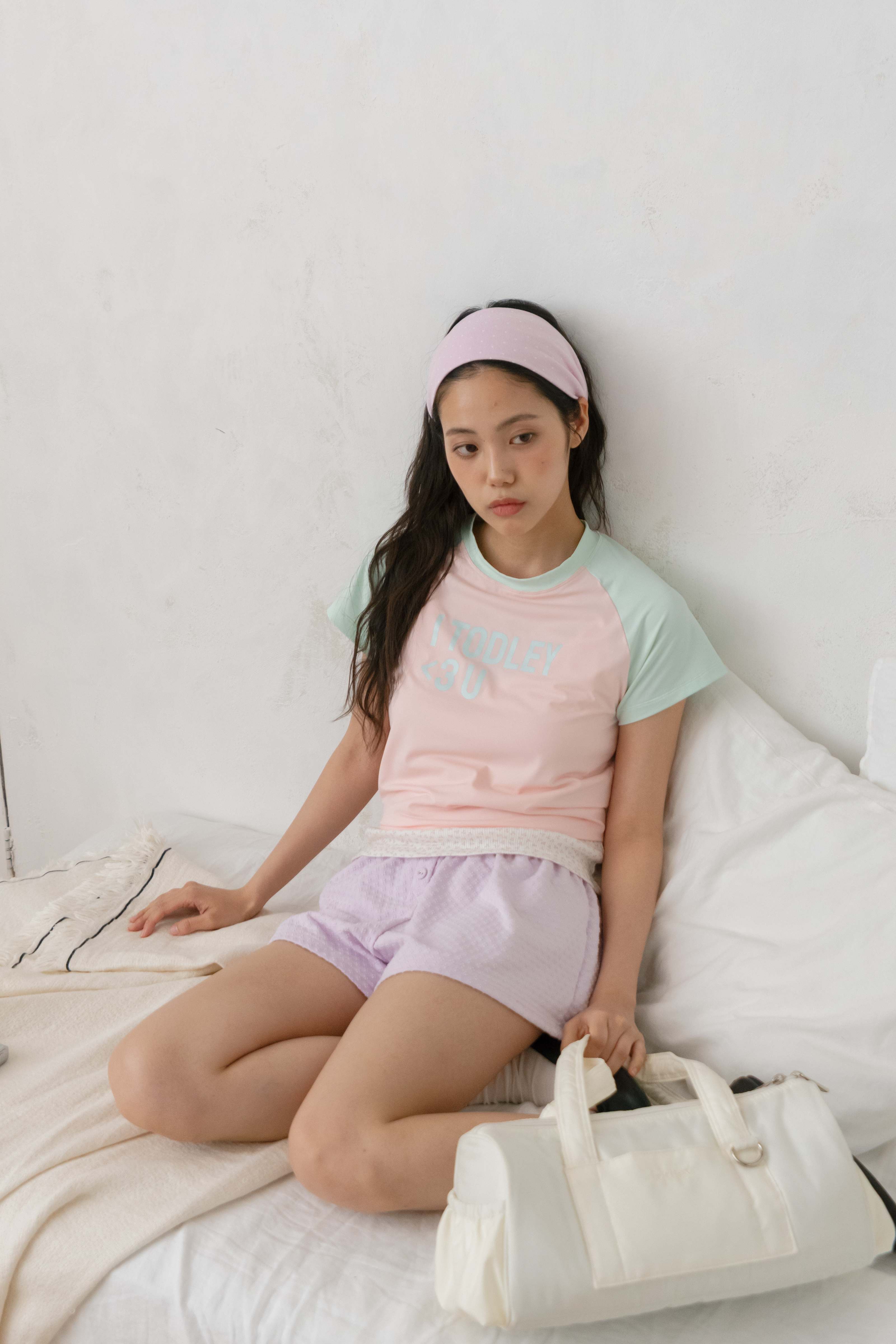 高級涼感T-Shirt (薄荷粉)
