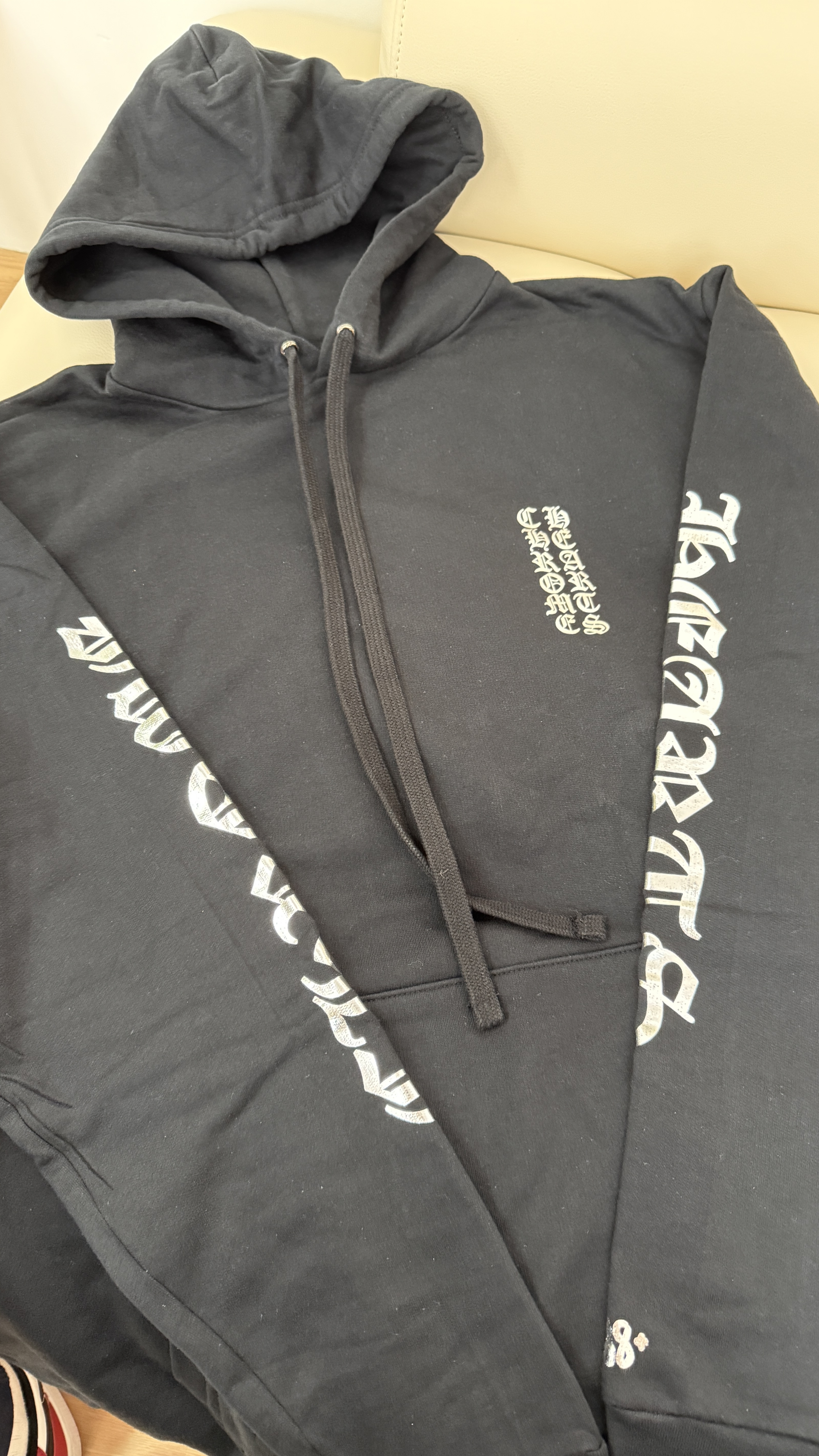 Chrome hearts foil print hoodie 銀色字