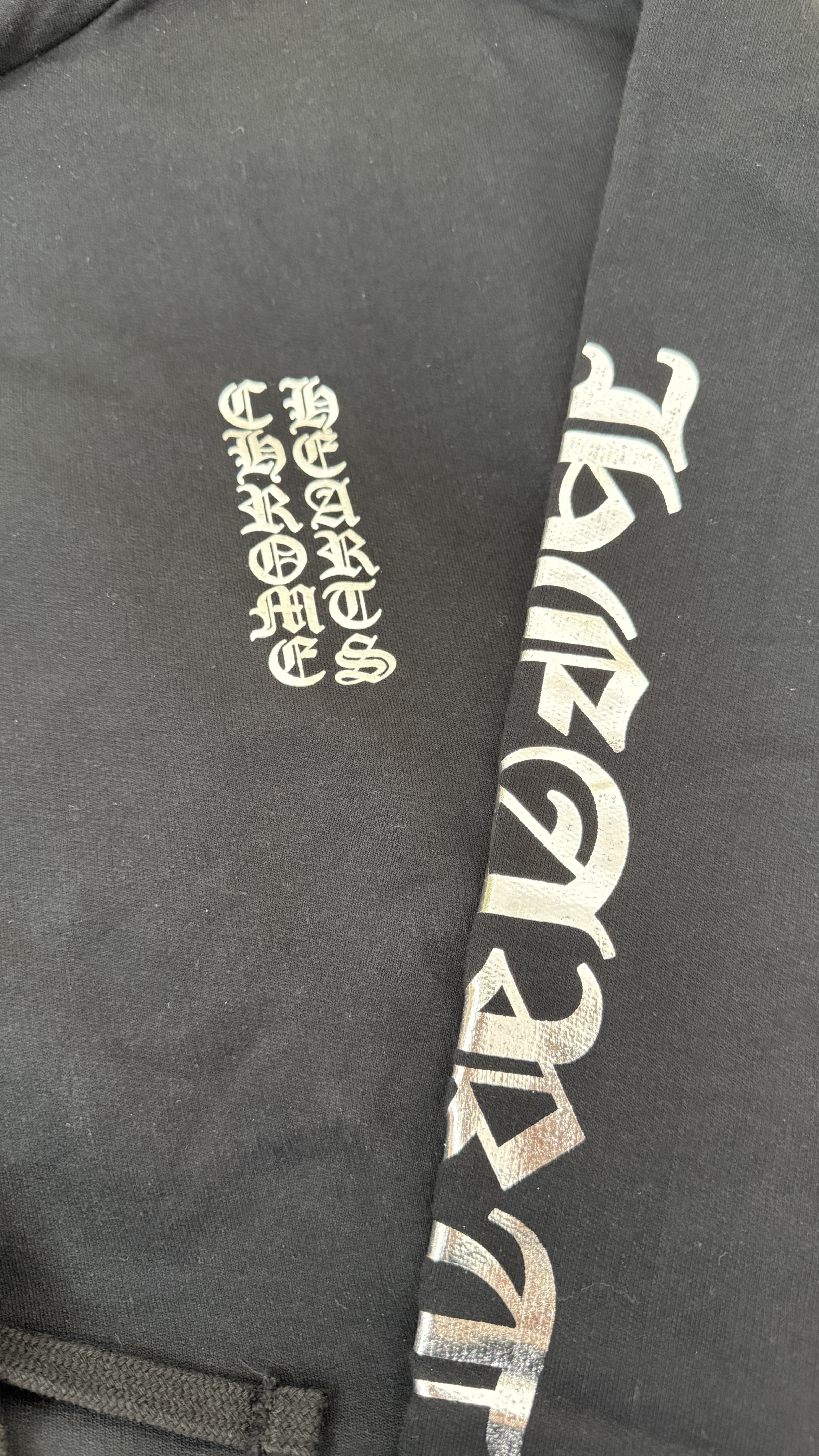 Chrome hearts foil print hoodie 銀色字