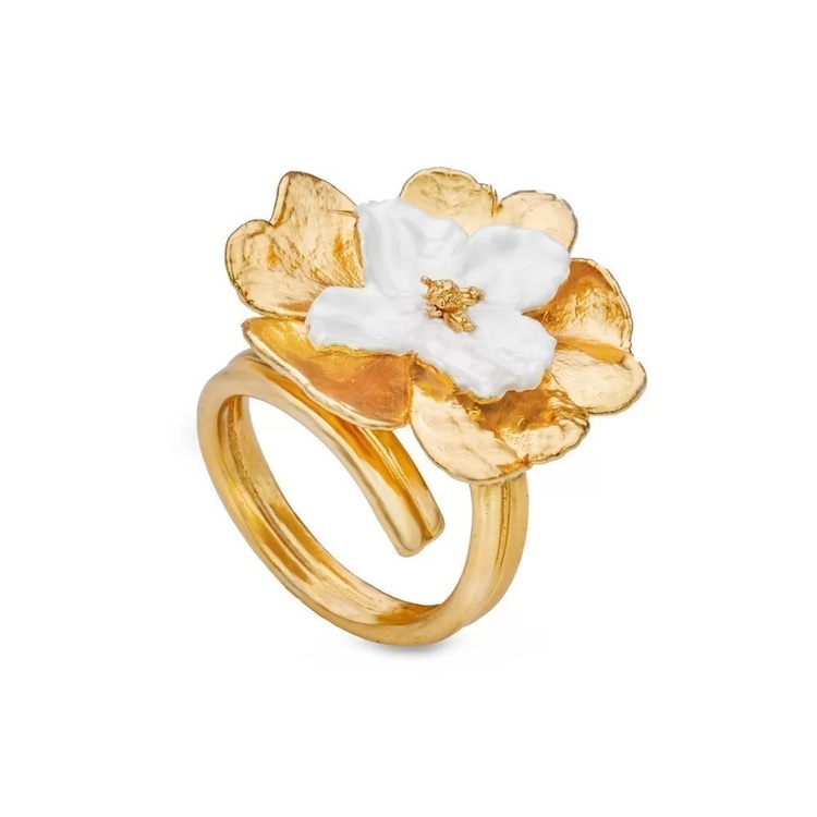1TA0530-348 [THALLO] Bella Poppy 戒指，24K 鍍金純銀 #s581b (EU)