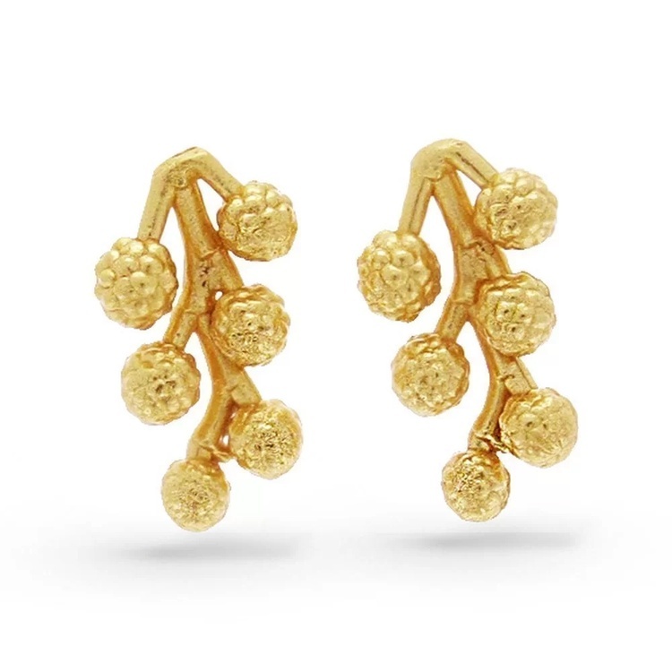 1TA0530-300 [THALLO] Myrtis 耳環 S，耳釘，24K 鍍金純銀 #s398a (EU)