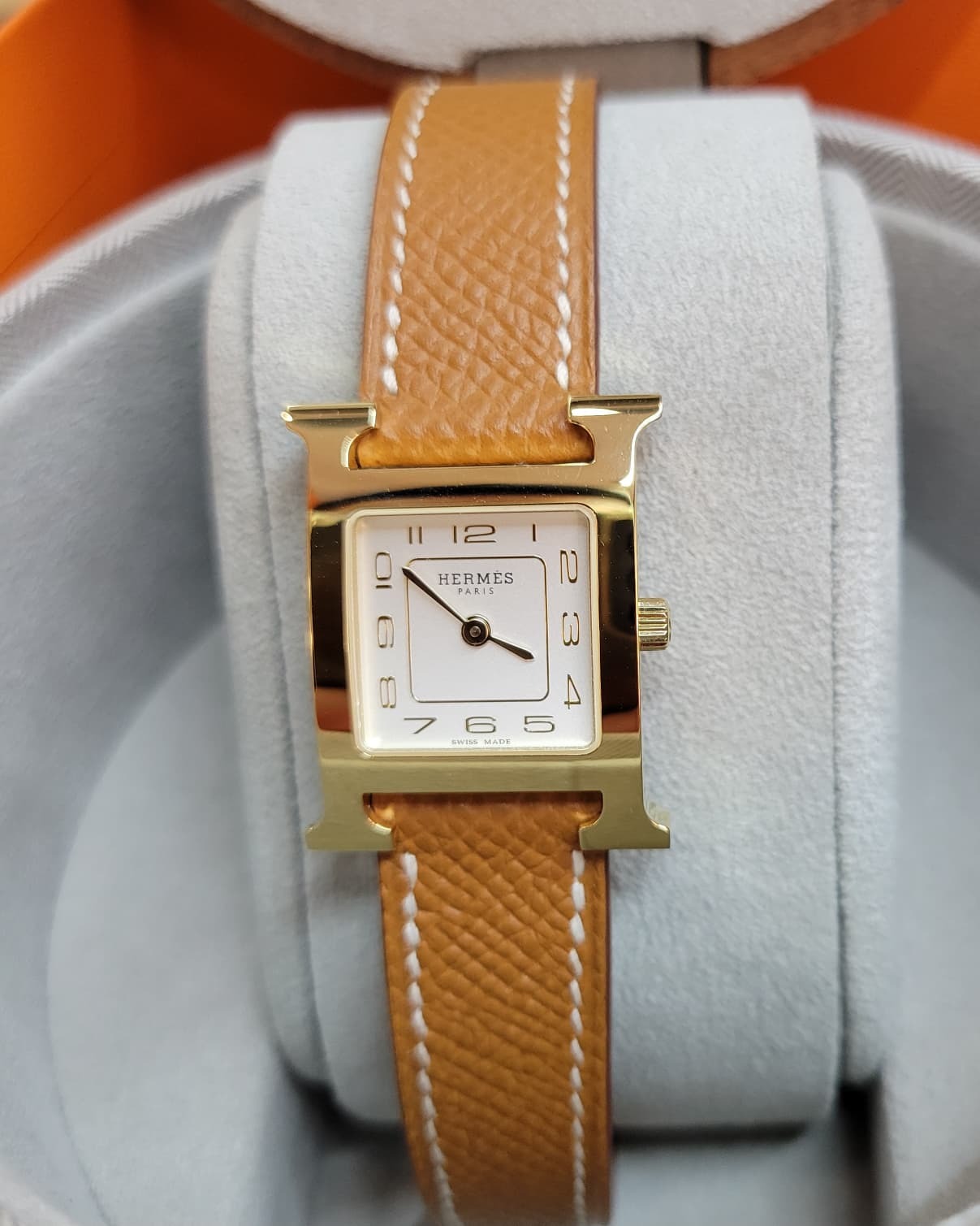 Hermes Heure H watch GOLD/GOLD Small model 25 mm (NEW)金棕金扣