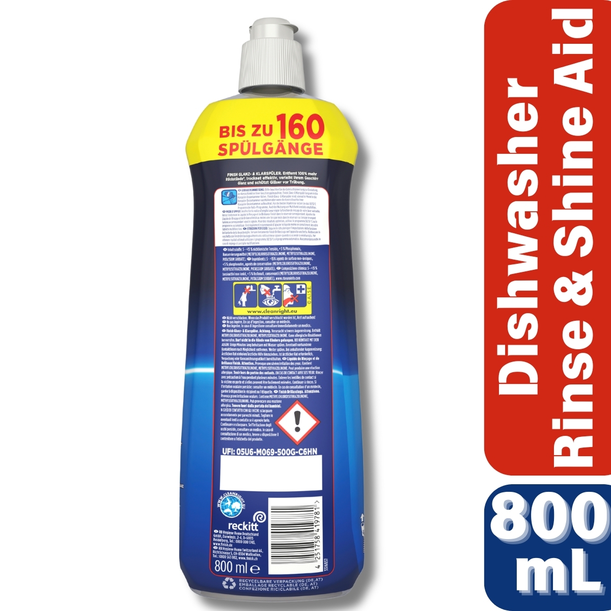 Finish洗碗機專用 Rinse&Shine Aid 去水漬光亮洗碗液 800ml