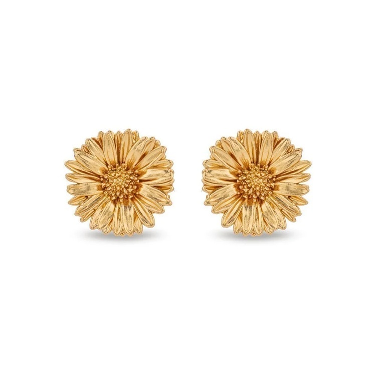1TA0530-035 [THALLO] Daisy Field Daisy Earrings Statement, Statement Studs, Studs, 24K Gold Vermeil On Sterling Silver #s711b (EU)