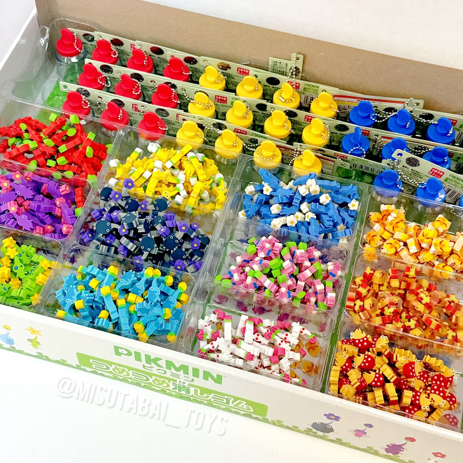 Nintendo Ensky Pikmin Tsume Eraser (Include 12 Erasers in each Bottle)