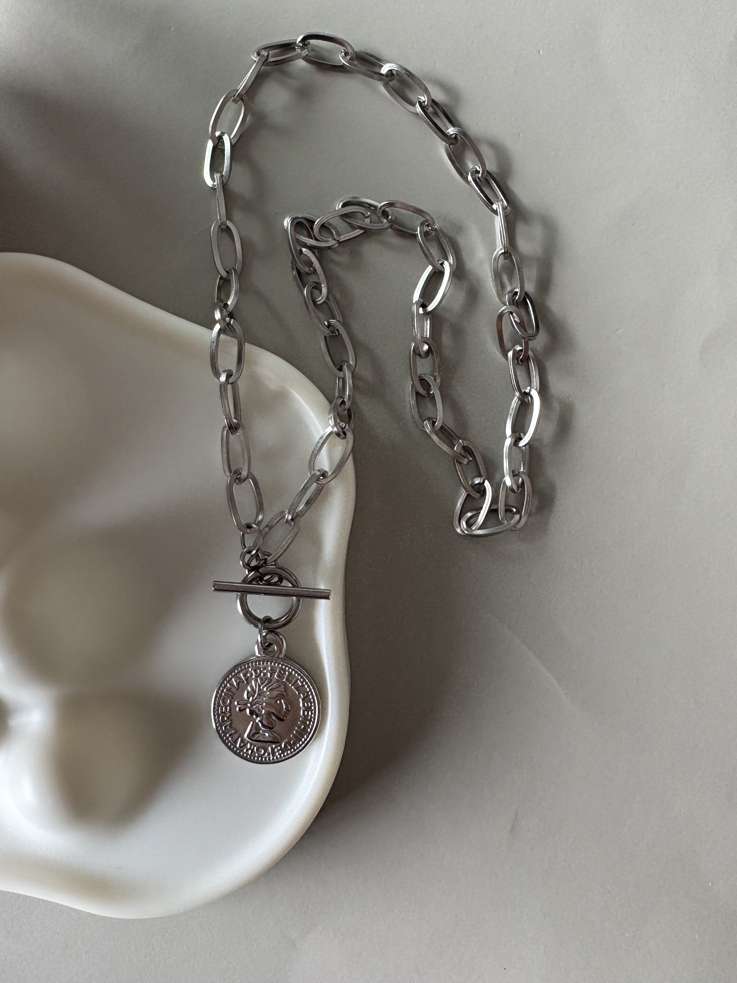 coin silver necklace
