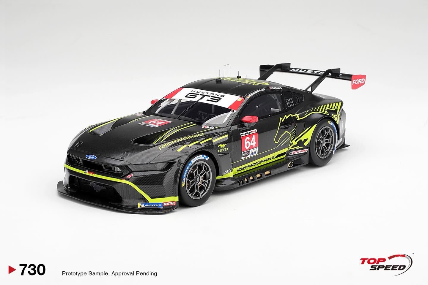 預訂 (訂金$300) (預訂價$1511) :1/18 TOPSPEED Ford Mustang GT3 #64 Ford Multimatic Motorsports 2025 IMSA VIR (TS0730)