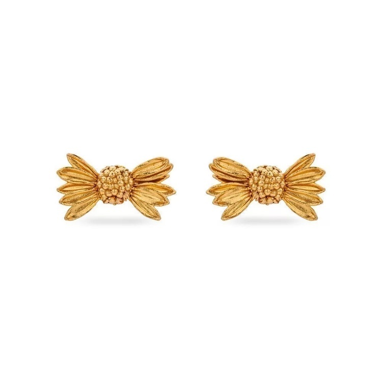 1TA0530-041 [THALLO] Aelia Daisy Earrings Studs, 24K Gold Vermeil On Sterling Silver #s840b (EU)