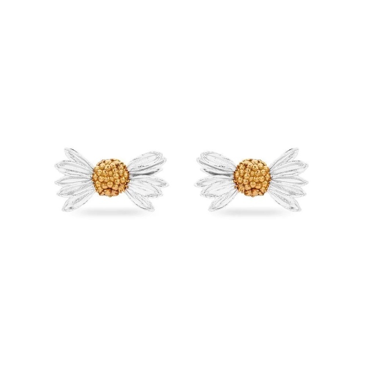 1TA0530-042 [THALLO] Aelia Daisy Earrings Studs, 24K Gold And Sterling Silver #s850b (EU)