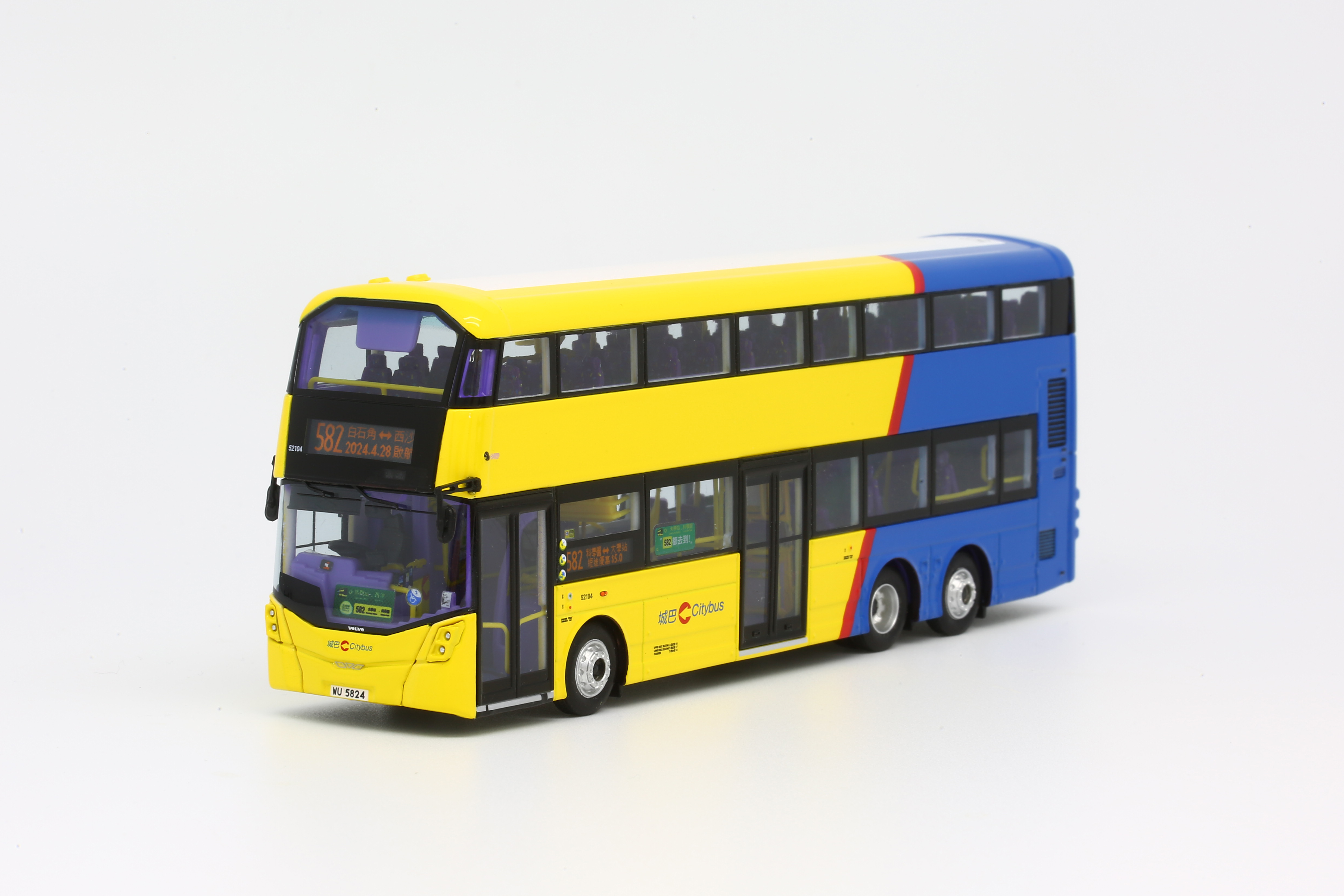 1/76 城巴 Volvo B8L 城巴西沙路線啟航版 52104 WU5824 @ 582 (63639 )
