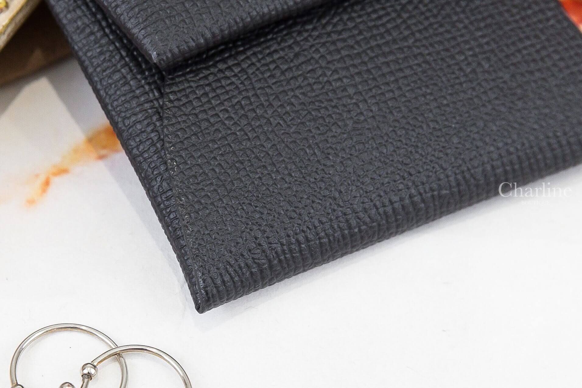 Hermès Bastia Change Purse 黑色信封釦式零錢包