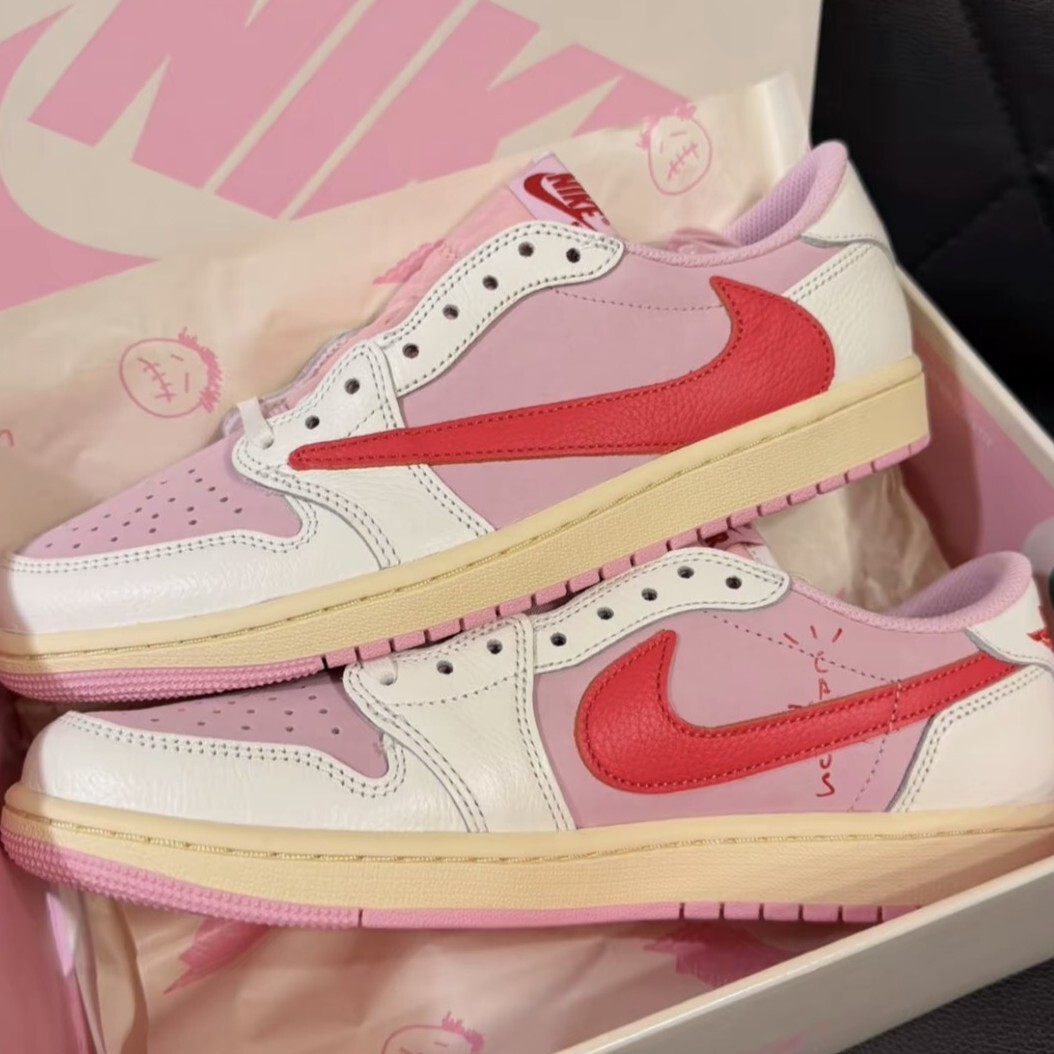 『代購商品』Jordan 1 Retro Low OG "Travis Scott Sail Pink" 桃粉倒鉤  IQ7604-101